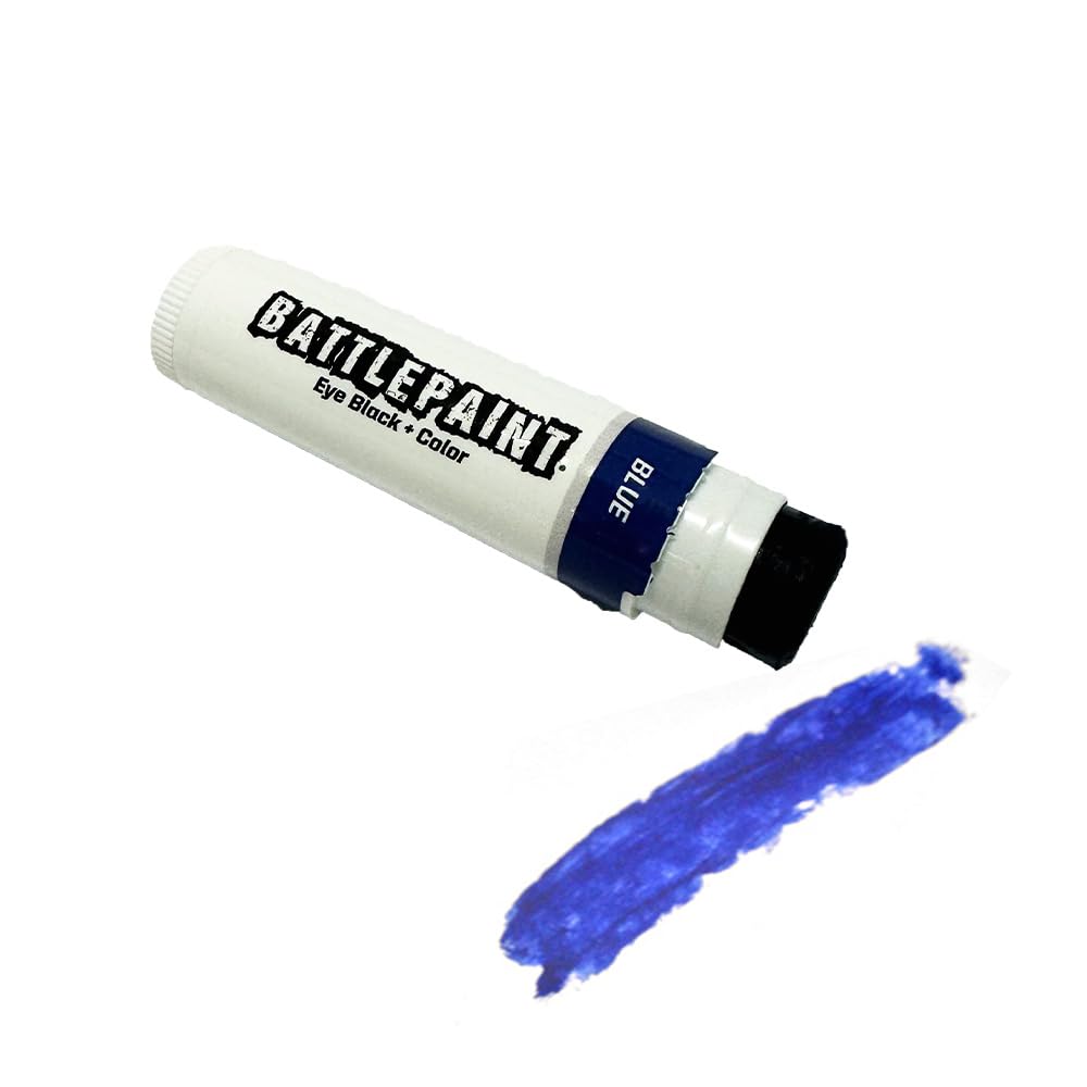 **EyeBlack BattlePaint – Bright Colored Under Eye Grease for Athletes & Fans – Baseball, Softball, Football – 1 Stick – Blue – Perfect for Game Day & Sports Events**