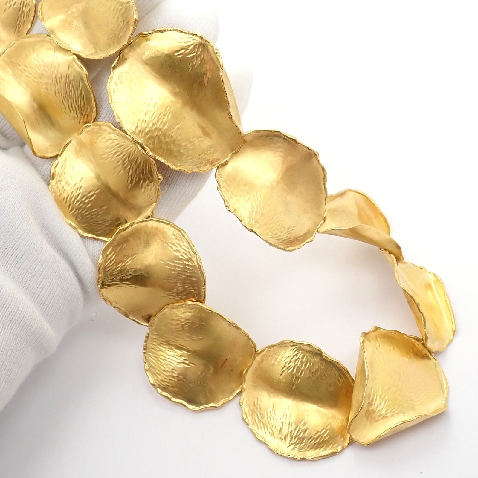 Authentic Tiffany & Co Angela Cummings 18k Yellow Gold Rose Petal Necklace Vintage 1979 - Elegant Jewelry Gift for Women, Perfect for Weddings, Anniversaries & Special Occasions