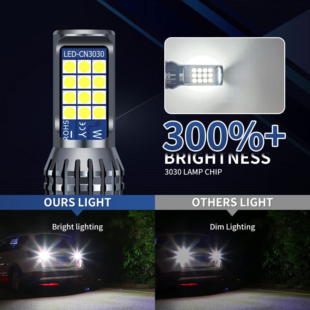 Teguangmei 1156 LED Brake Light Bulb - Super Bright 24-SMD White BA15S 7506 1141 1003 P21W LED Bulbs for Cars & Trucks - Replacement for Tail Brake Stop Backup Reverse Lamps (Pack of 2) - Perfect for Night Driving & Enhanced Vehicle Safety