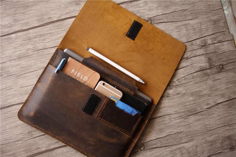 Personalized Monogram Leather Case Sleeve for Microsoft Surface Pro X - Premium Protective Cover for Work, Travel & School