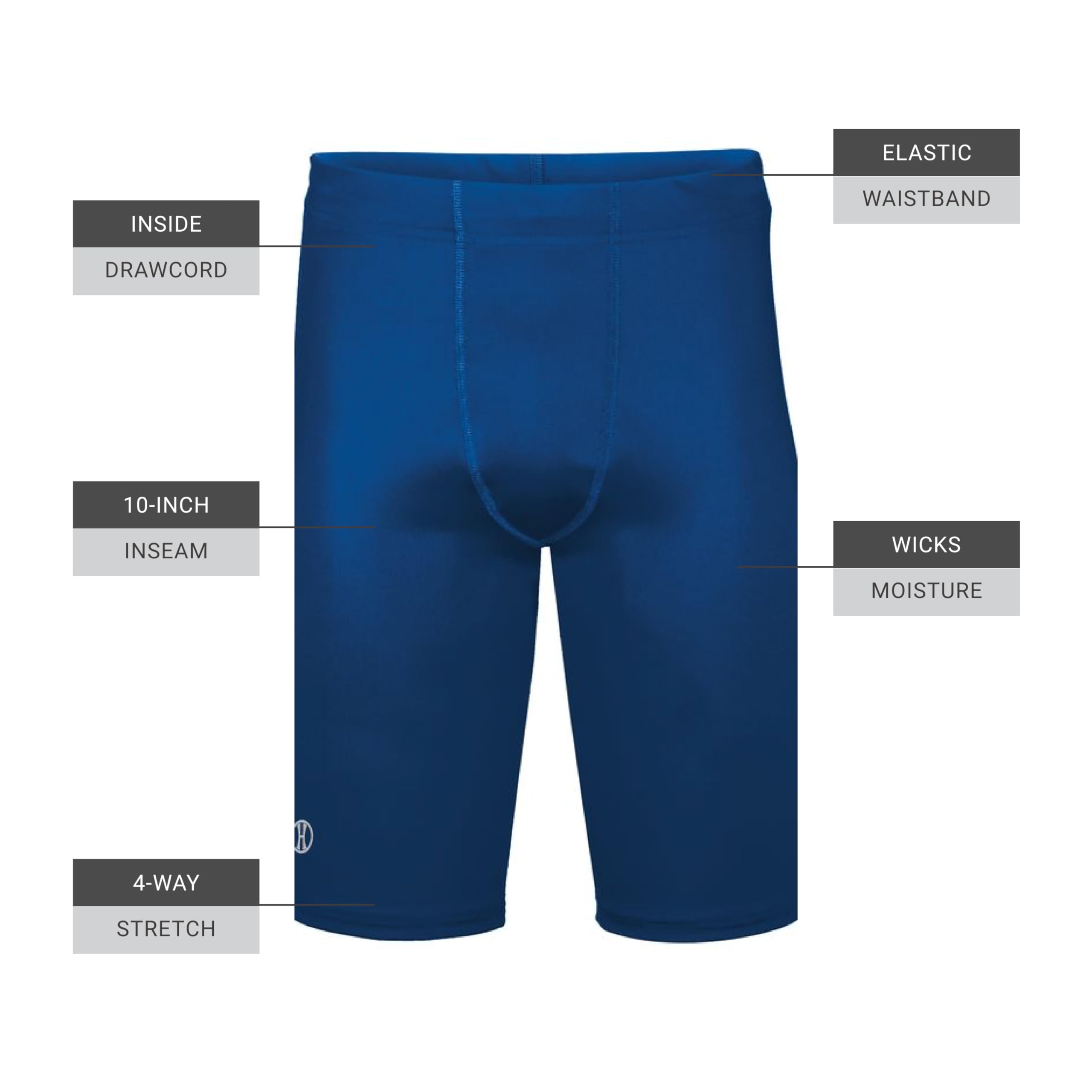 Holloway Men's Premium Max Compression Shorts - High Performance Workout & Running Shorts for Gym, Training & Sports Activities