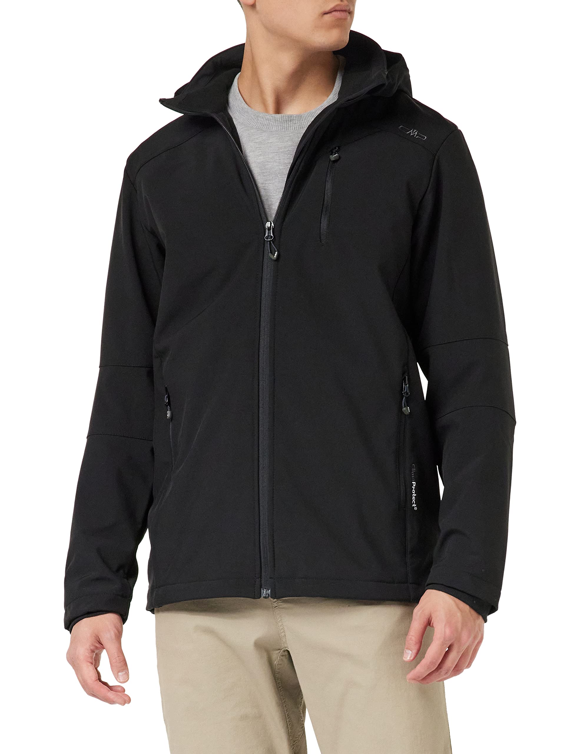 CMP Men's Zip-Up Hooded Jacket - Lightweight Fleece Lined for Outdoor & Casual Wear - Perfect for Hiking, Camping, and Everyday Use