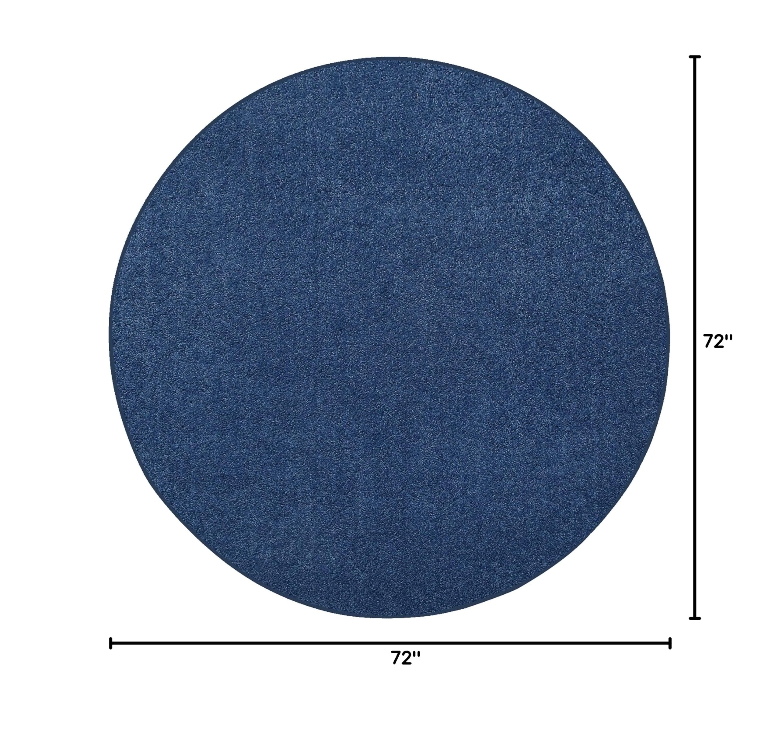 Ambiant Saturn Collection Pet Friendly Area Rugs Royal Blue - 6' Round Indoor Rug for Living Room, Bedroom, Dining Room | Non-Slip, Washable & Durable | USA Made | Perfect for Home Decor, Wedding Gifts & High Traffic Areas