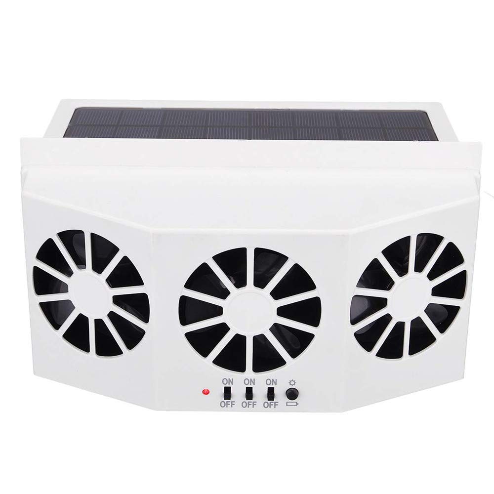 Rechargeable Solar Car Fan - Dual Air Outlet Window Ventilation Cooler for Summer | Keep Your Car Cool & Fresh with Solar Power | Perfect for Road Trips, Commuting & Outdoor Adventures