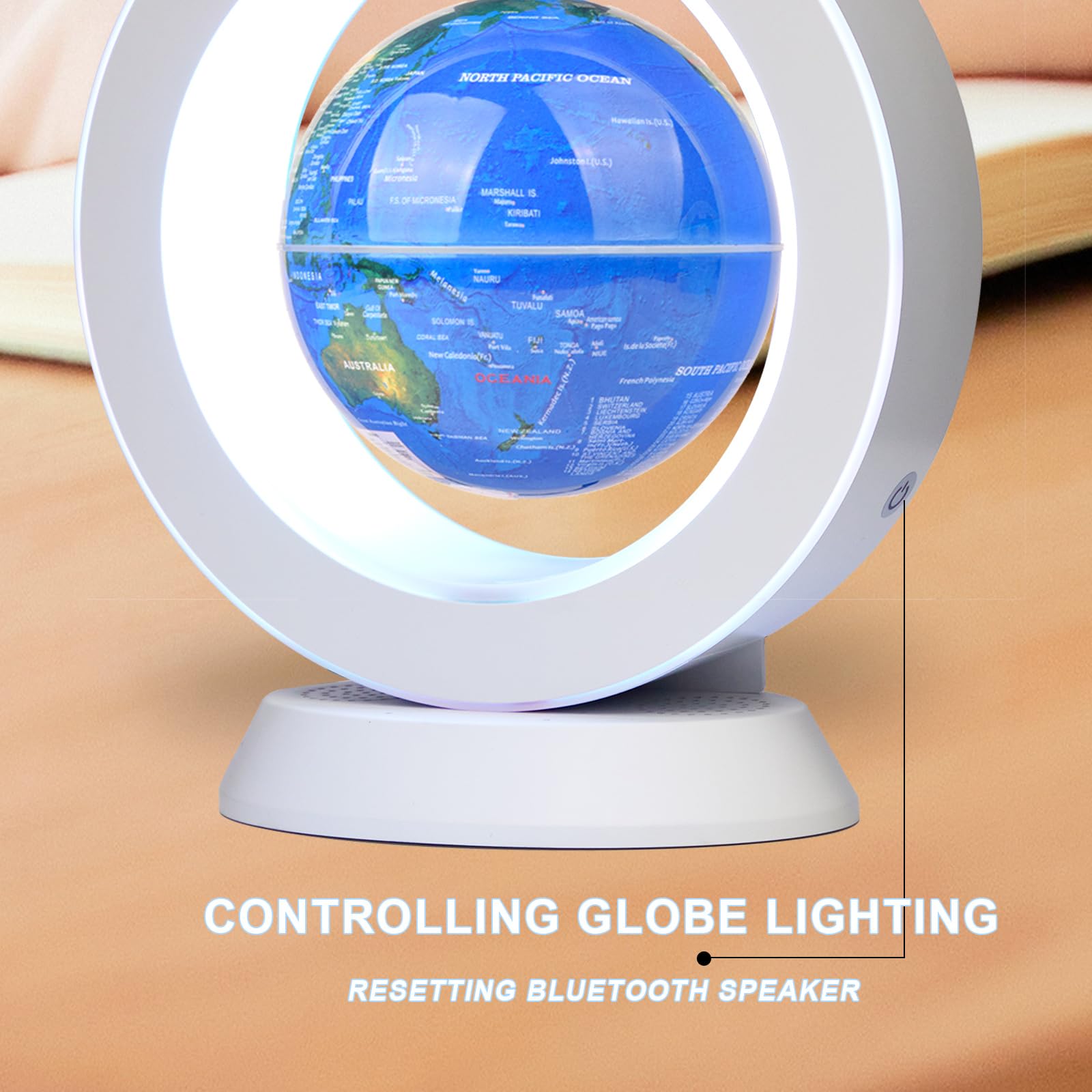Floating Bluetooth Speaker & Constellation Globe Lamp - Magnetic Levitation Desk Decor for Office, Kids Learning & Unique Tech Gifts | Cool Gadget for Teens, Men & Bosses | Perfect for Home Decor, Study Room & Workspace