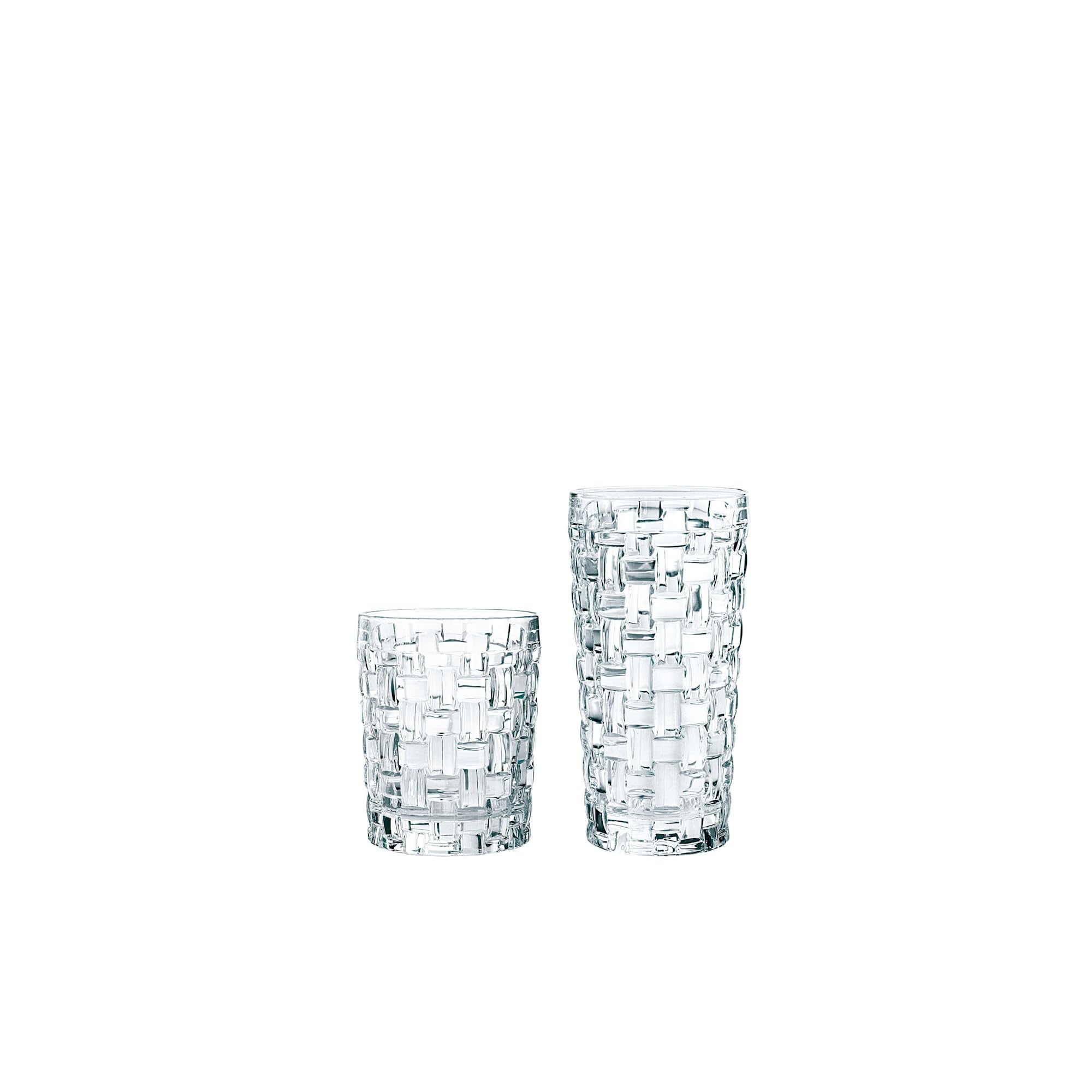 Nachtmann Spiegelau Bossa Nova 12-Piece Crystal Glass Set - Highball & Lowball Glasses with Elegant Basketweave Design | Dishwasher Safe Barware for Cocktails, Whiskey & Entertaining | Perfect for Home Bars, Restaurants & Dinner Parties