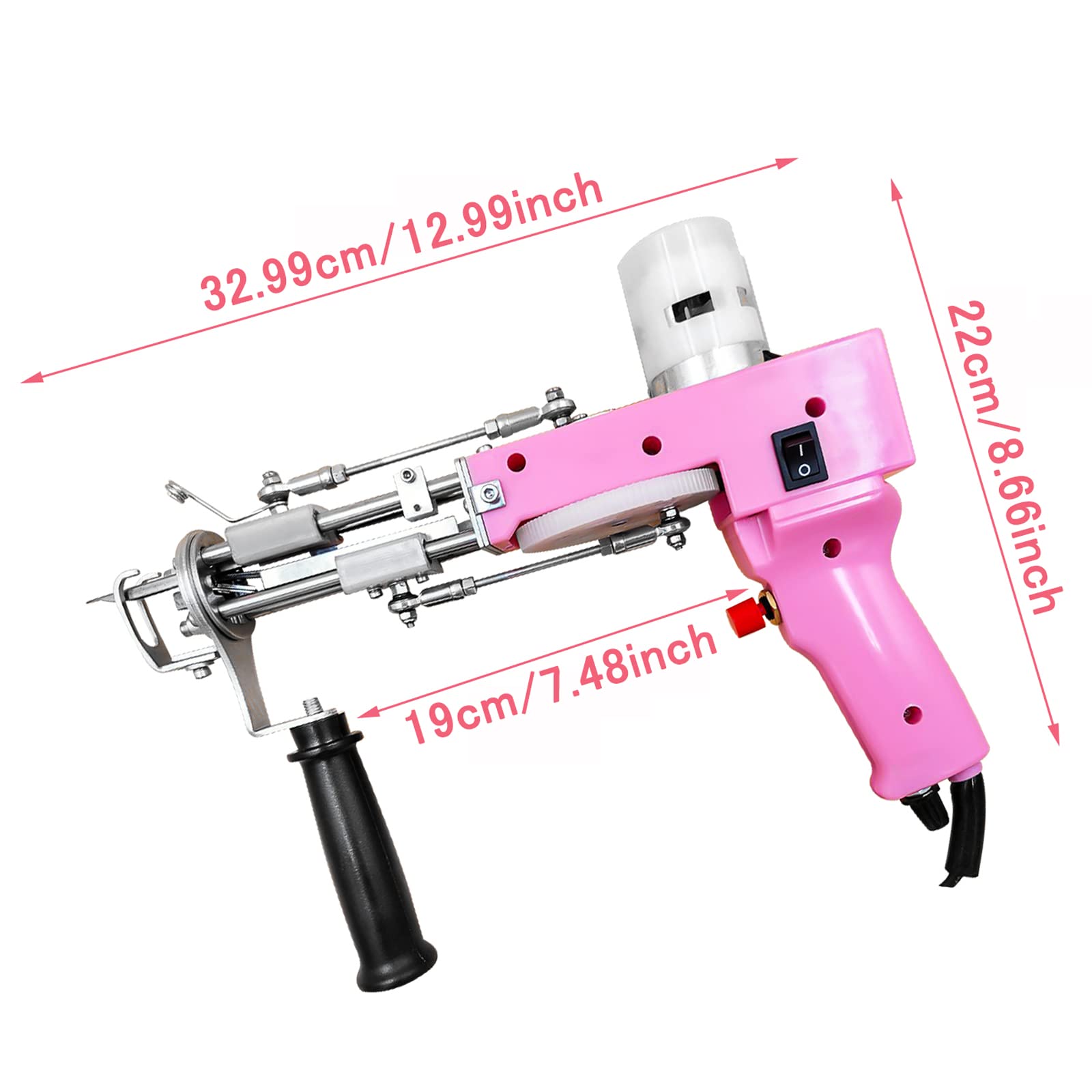 2 in 1 Electric Rug Tufting Gun - Cut Pile & Loop Pile Carpet Weaving Machine with 5-40 Stitches/Sec | High-Speed DIY Rug Making Tool for Home Decor, Craft Projects & Professional Carpet Repair