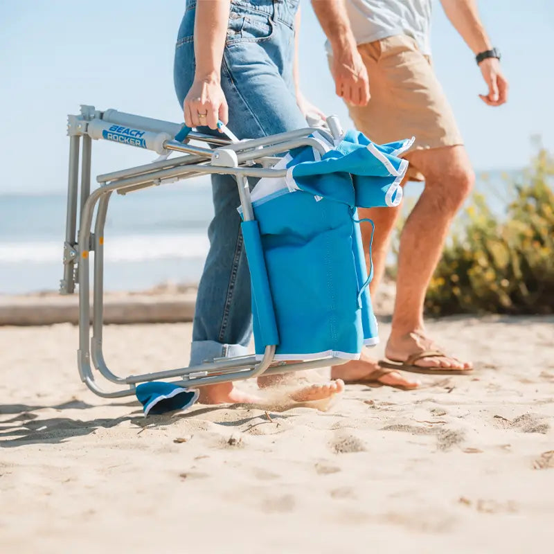 Premium Folding Beach Rocker Chair - Portable & Lightweight for Outdoor Relaxation at Beach, Pool, Camping, and Backyard