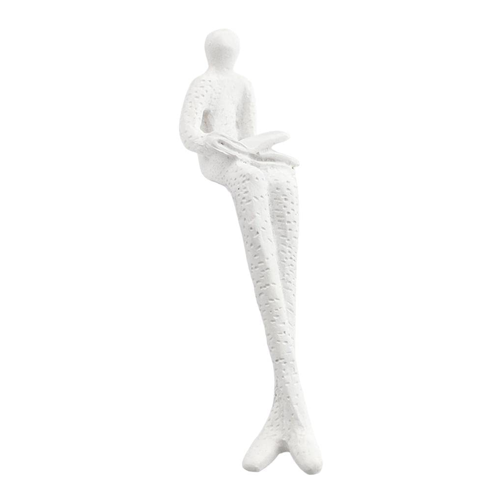 Funny Sculpture Figurine Art Statue - White Home Decor for Office, Kids Room, Bedroom & Living Room | Unique Gift Idea for Housewarming & Interior Design