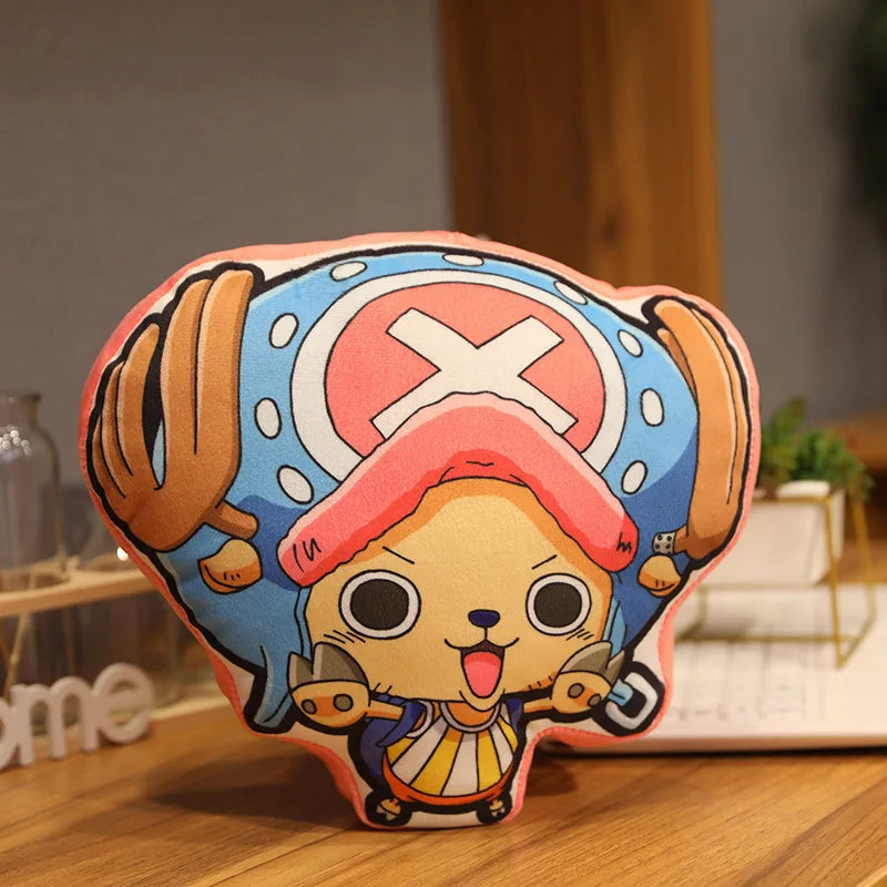 One Piece Anime Character Cushion Pillow - Luffy, Zoro & Chopper Designs - Soft Plush Throw Pillow for Bed, Sofa & Gaming Chair Decor