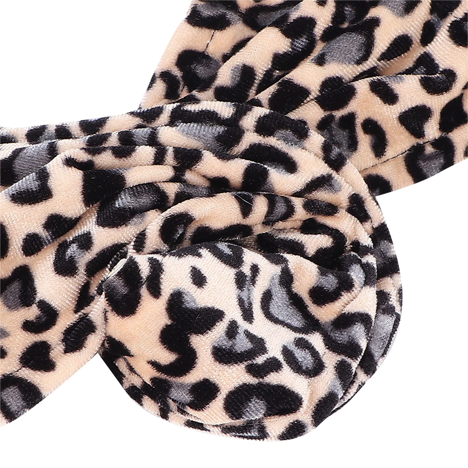 Flexible Twist Bun Hair Maker for Women - Soft Cloth Fabric Leopard Print Bowknot Hair Bun - Perfect for Running, Workouts & Daily Styling (FJ17-1)