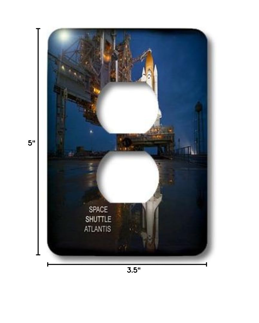 3D Rose Astronauts and Rockets Decor Outlet Cover - Space Theme Wall Plate for Kids Room, Nursery, Classroom (Design lsp_76863_6) | Perfect for Home, Office & School Safety