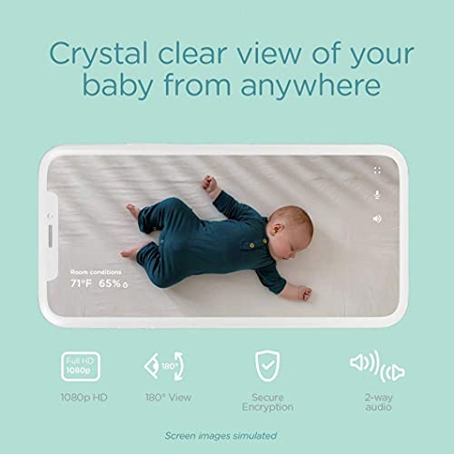 Pampers Lumi Smart Baby Monitor with HD Camera & Audio - WiFi Enabled, Night Vision, Temperature & Humidity Sensor | Compatible with Lumi Smart Sleep System | Perfect for Nursery, Travel & Peace of Mind Parenting