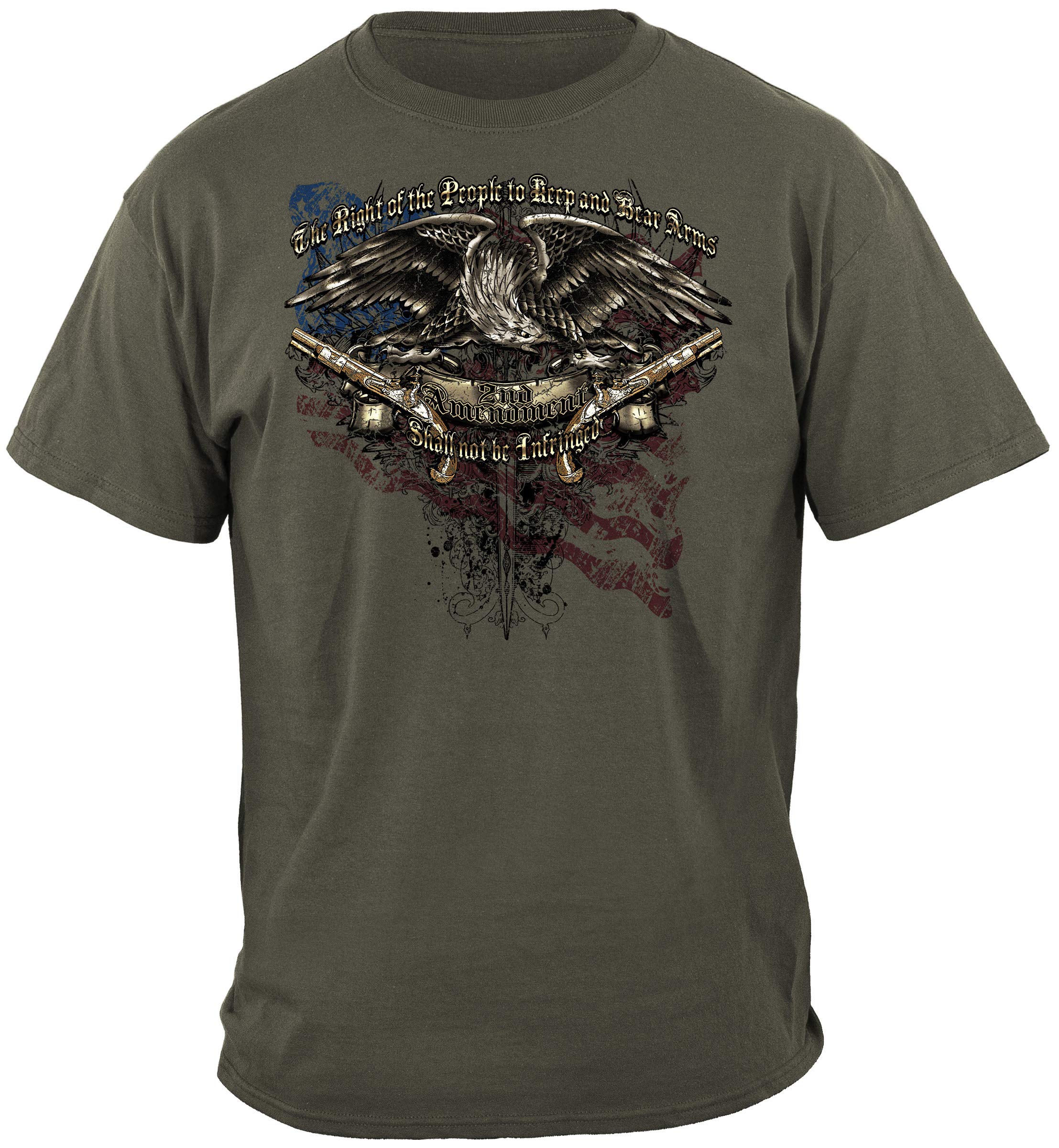 2nd Amendment T-Shirts for Men - Patriotic Gun Rights Shirt with American Flag Design | Pro 2A Constitutional Rights Apparel | Perfect for Shooting Range, Gun Shows & Political Rallies