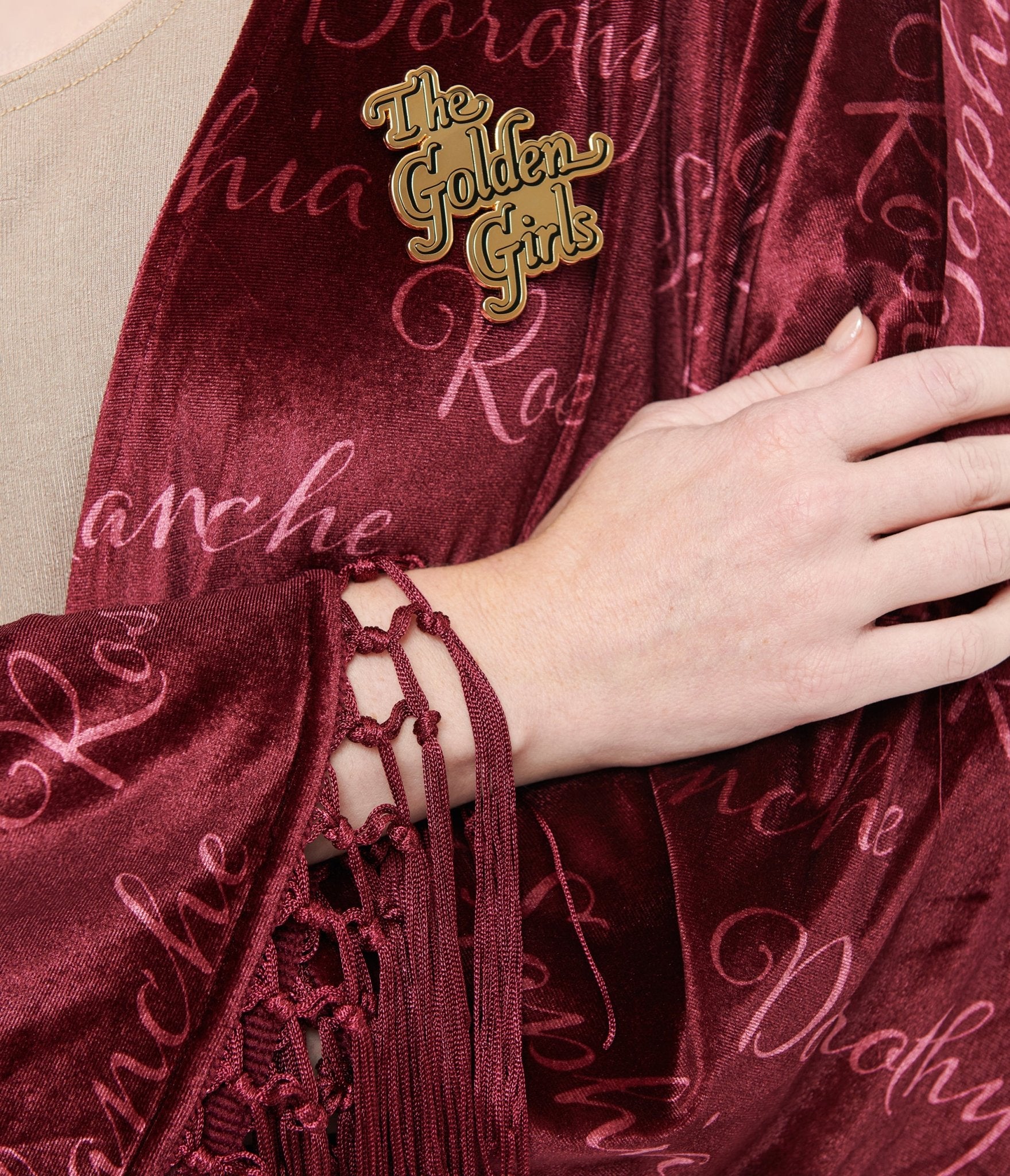 Golden Girls x Unique Vintage Burgundy Velvet Blanche Kimono Robe | 70s Retro Lounge Wear for Women | Perfect for Cosplay, Themed Parties & Relaxing at Home