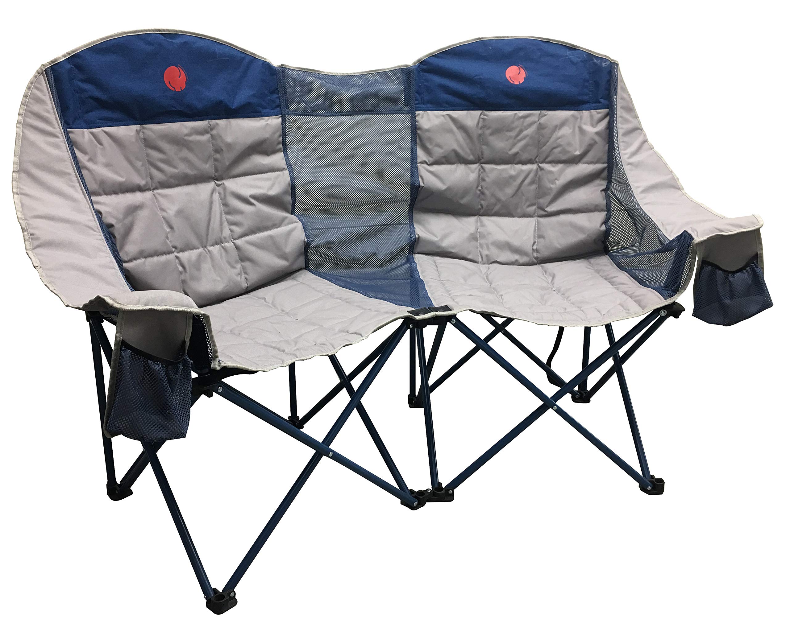 OmniCore Designs MoonPhase Heavy Duty Oversized Folding Double Camp Chair - Portable Outdoor Loveseat for Camping, Beach, Picnics & Backyard (Double Size) - Durable Comfort for Couples & Family Gatherings