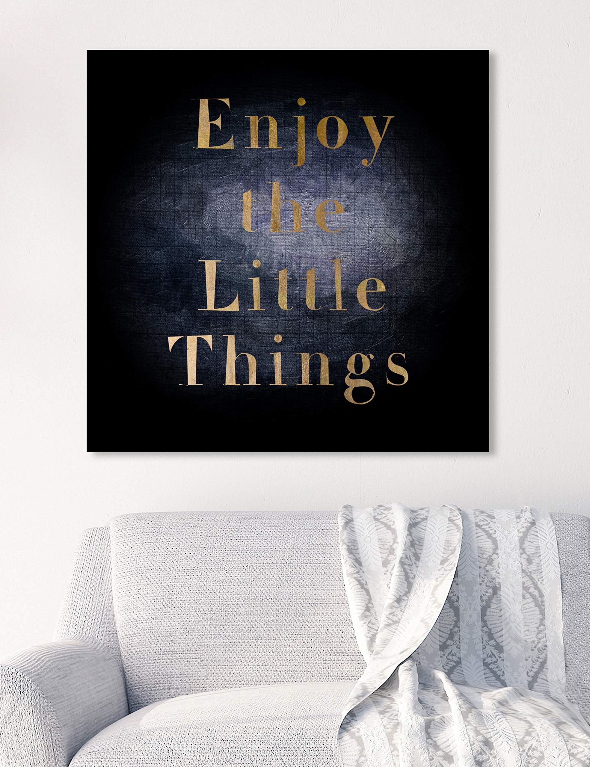 Oliver Gal Artist Co. 'All Small Things' Wall Art Canvas Print - 24x24 Inch Black & Gold Typography Quote - Modern Home Decor for Living Room, Bedroom & Office