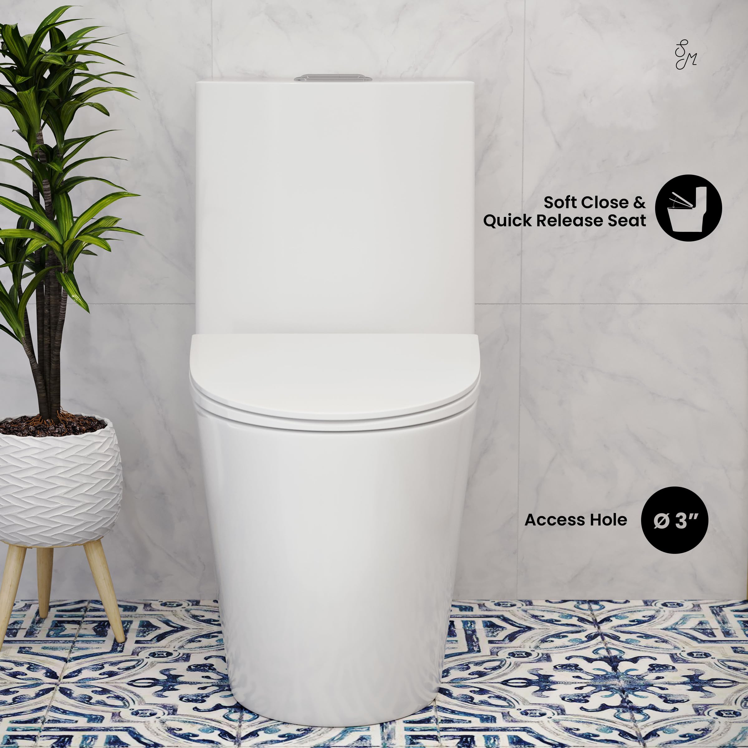 Swiss Madison St. Tropez One Piece Elongated Toilet - Dual Vortex Flush 1.1/1.6 GPF, 10