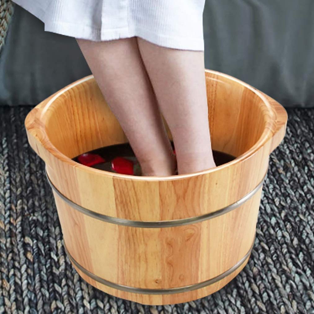 Wooden Foot Soaking Tub with Massage - Home Spa & Sauna Accessories for Relaxation and Foot Care - Perfect for Home Use, Sauna Sessions, and Self-Care Routines
