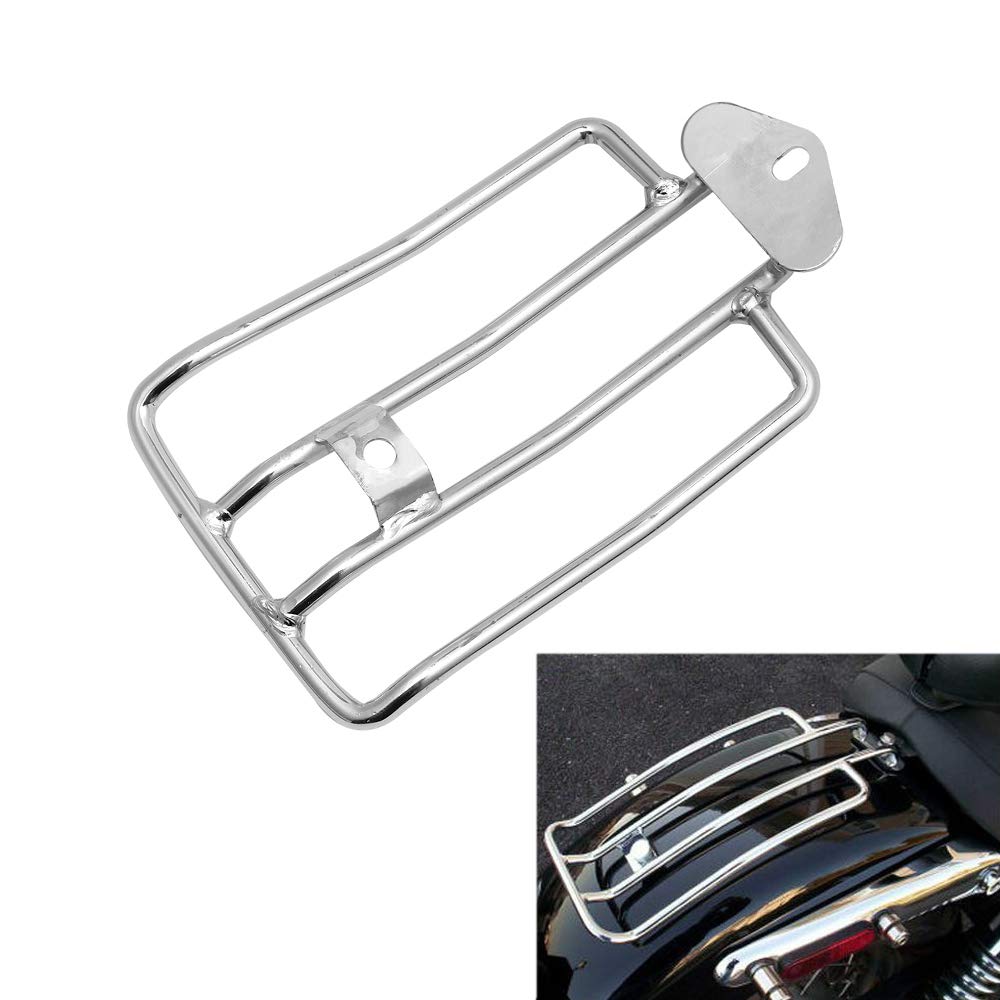 Harley Sportster XL 883 XL 1200 48 Luggage Rack Chrome Solo Seat Support Shelf (2004-2018) - Perfect for Motorcycle Travel & Storage Accessories