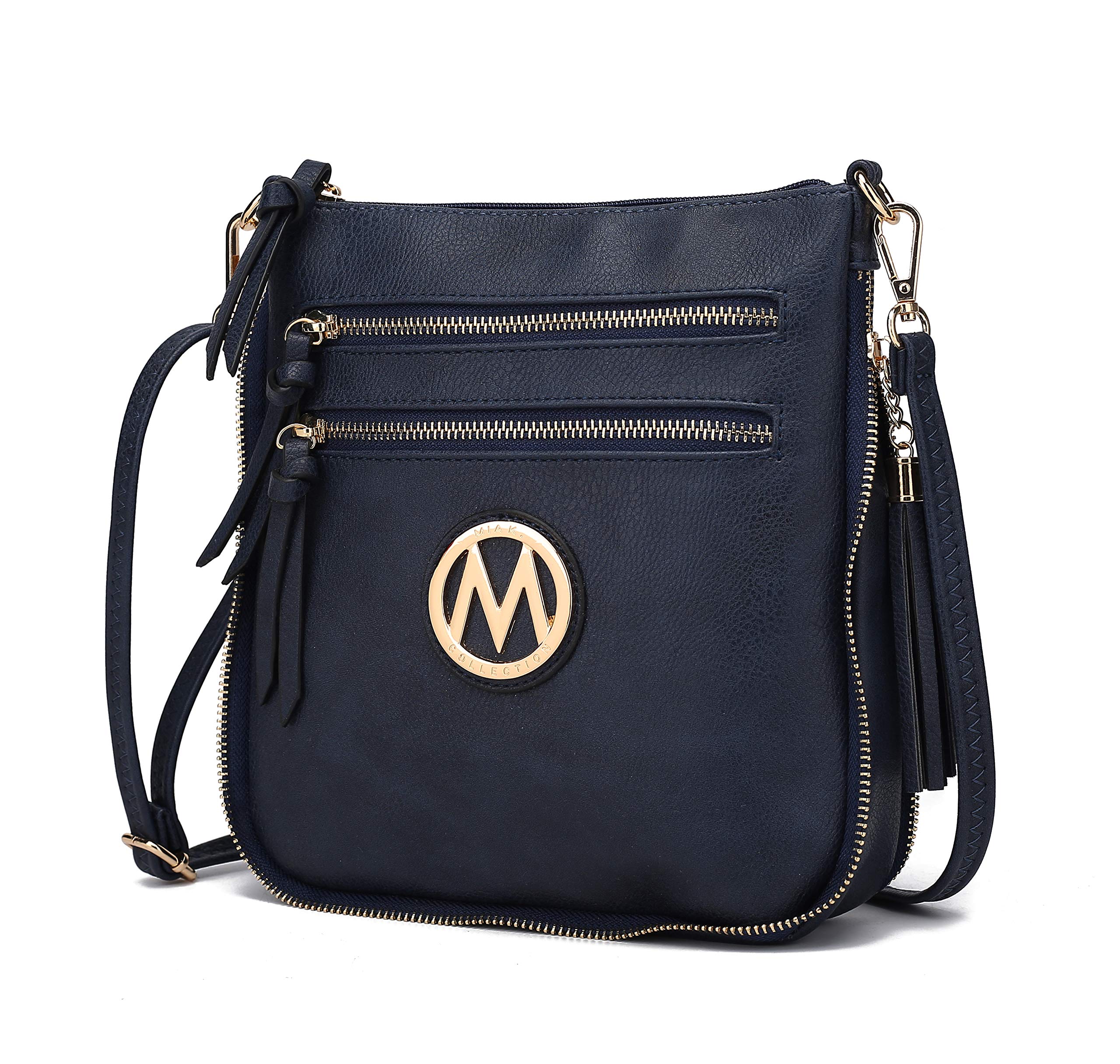 MKF Women's Crossbody Bag - Stylish PU Leather Expandable Messenger Purse with Shoulder Strap - Fashionable Pocketbook Handbag for Work, Travel & Everyday Use
