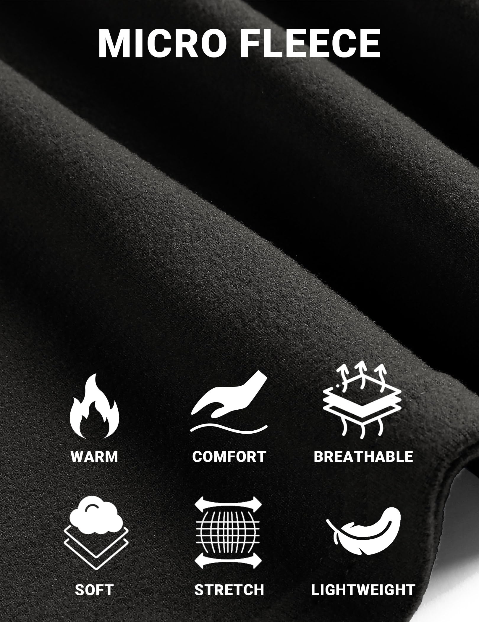 COOFANDY Men's Fleece Mock Neck Pullover Long Sleeve Shirt - Soft Winter Thermal Top for Casual Wear, Outdoor Activities & Layering