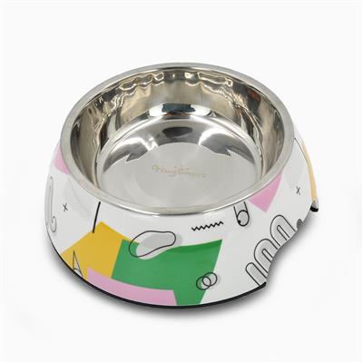 Premium Memphis Green Pet Bowl - Non-Slip Durable Dog & Cat Food Dish for Indoor/Outdoor Use - Perfect for Mealtime, Travel & Training