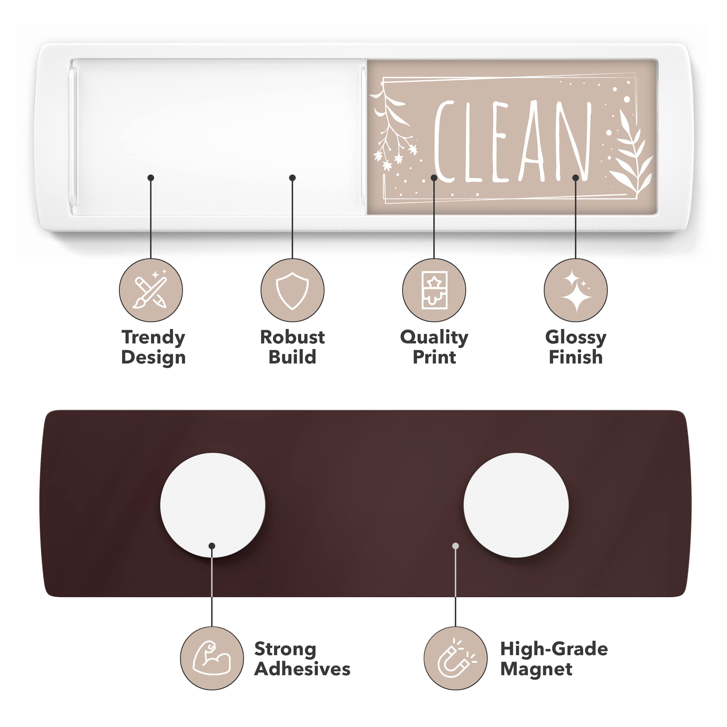 Stylish Dishwasher Magnet Clean Dirty Sign - 2