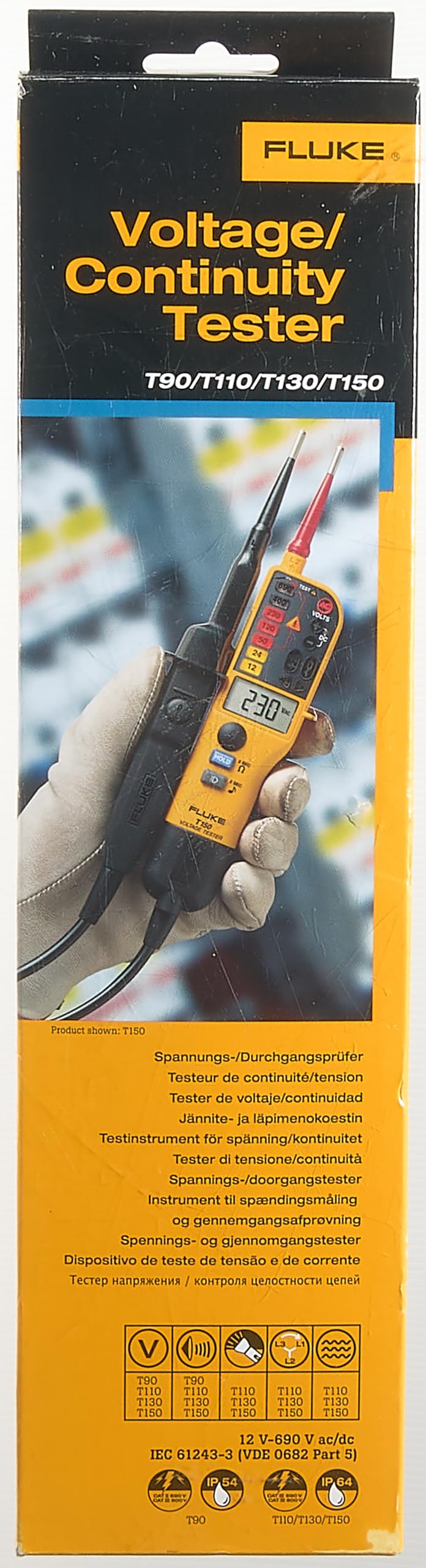 Fluke T110 Voltage and Continuity Tester with Switchable Load - Professional Electrical Testing Tool for Home, Industrial, and Automotive Use
