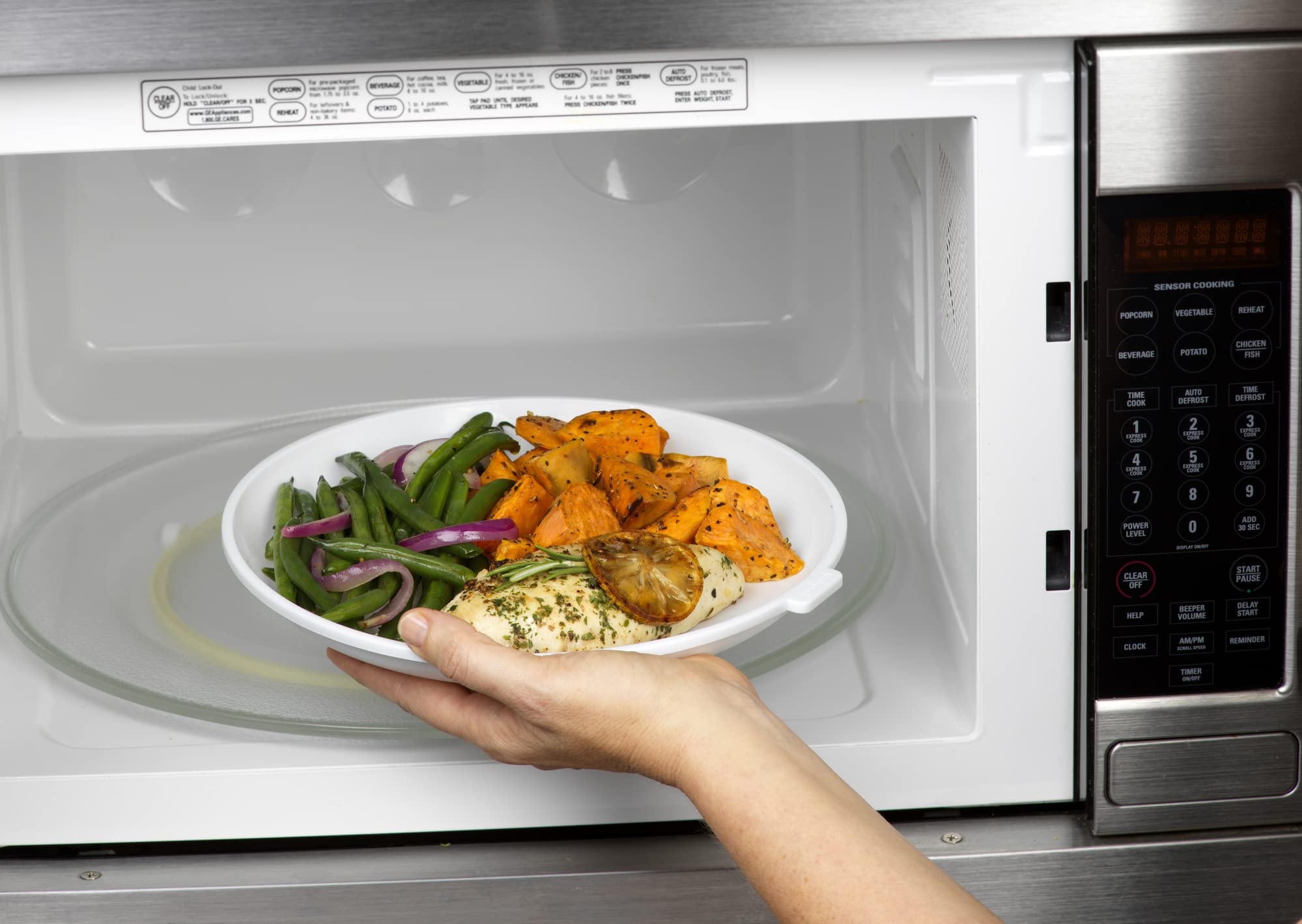 GoodCook Microwave Safe Plates Set of 4 - Durable BPA-Free Dinner Plates for Everyday Use, Reheating & Serving Food - Perfect for Home, Office & Microwave Meals