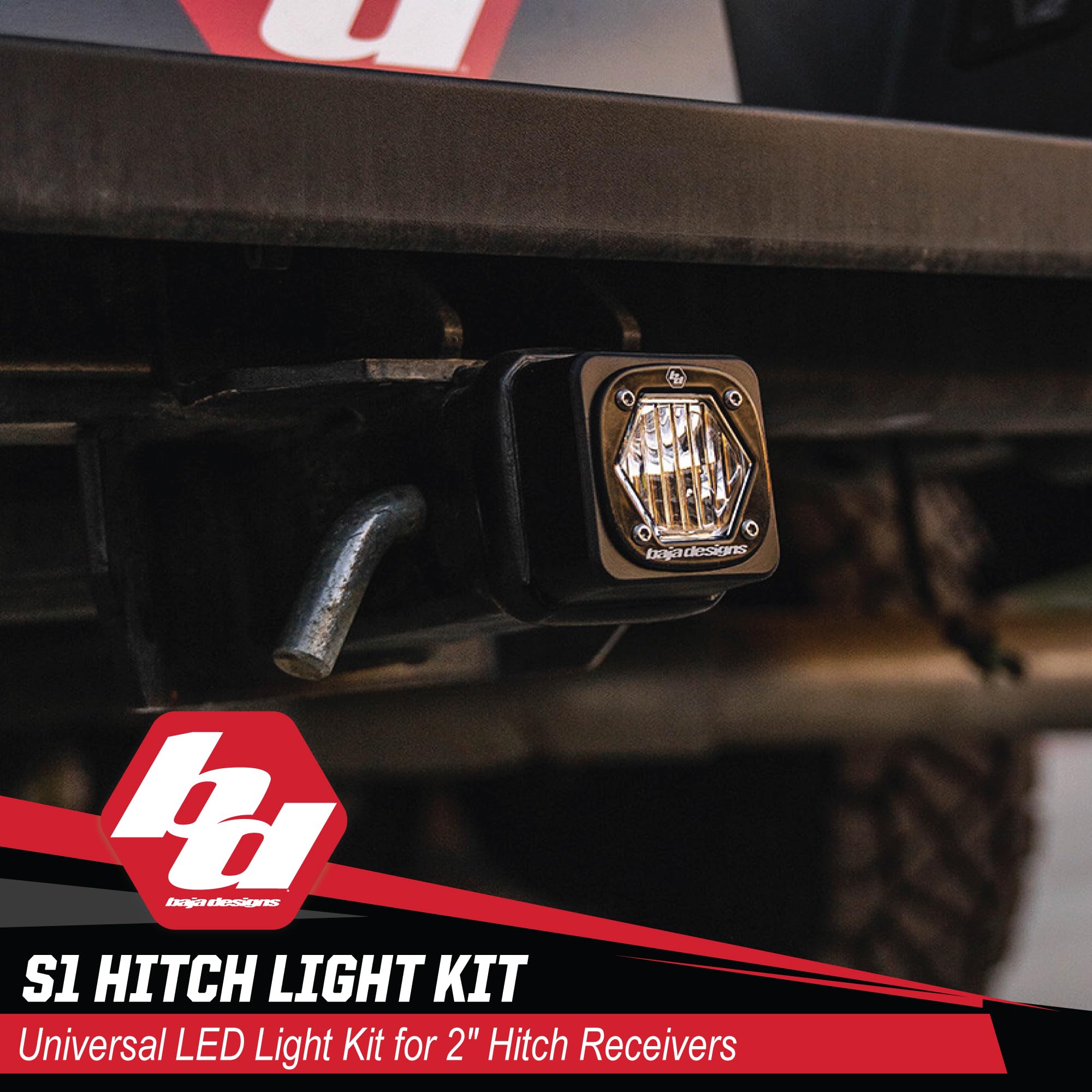 Baja Designs S1 LED Universal Hitch Light Kit - Waterproof Off-Road Lighting for Trucks, Jeeps & Trailers - Includes Toggle Switch Harness - Perfect for Night Driving, Camping & Off-Road Adventures