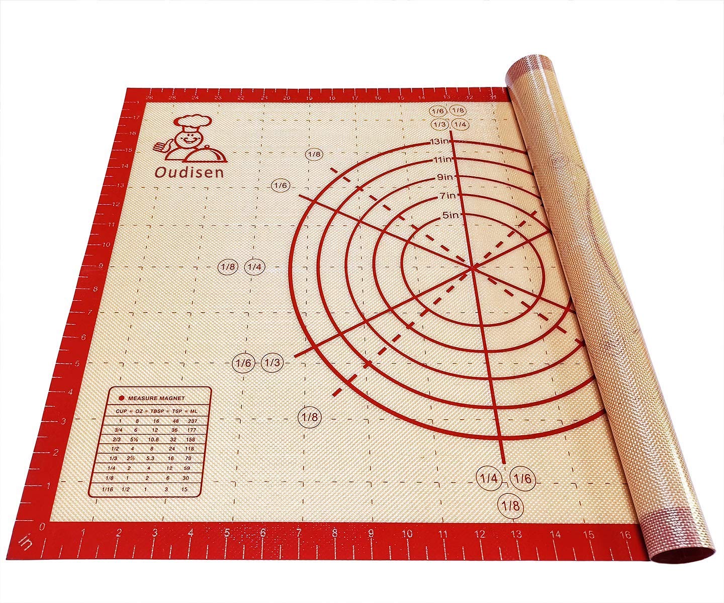 Non-Stick Silicone Baking Mat with Measurements - Extra Large Pastry Mat for Rolling Dough, Kneading Bread & Baking - Heat Resistant & Non-Slip Surface (Perfect for Cookies, Pies, Pizza & Pastry Making)
