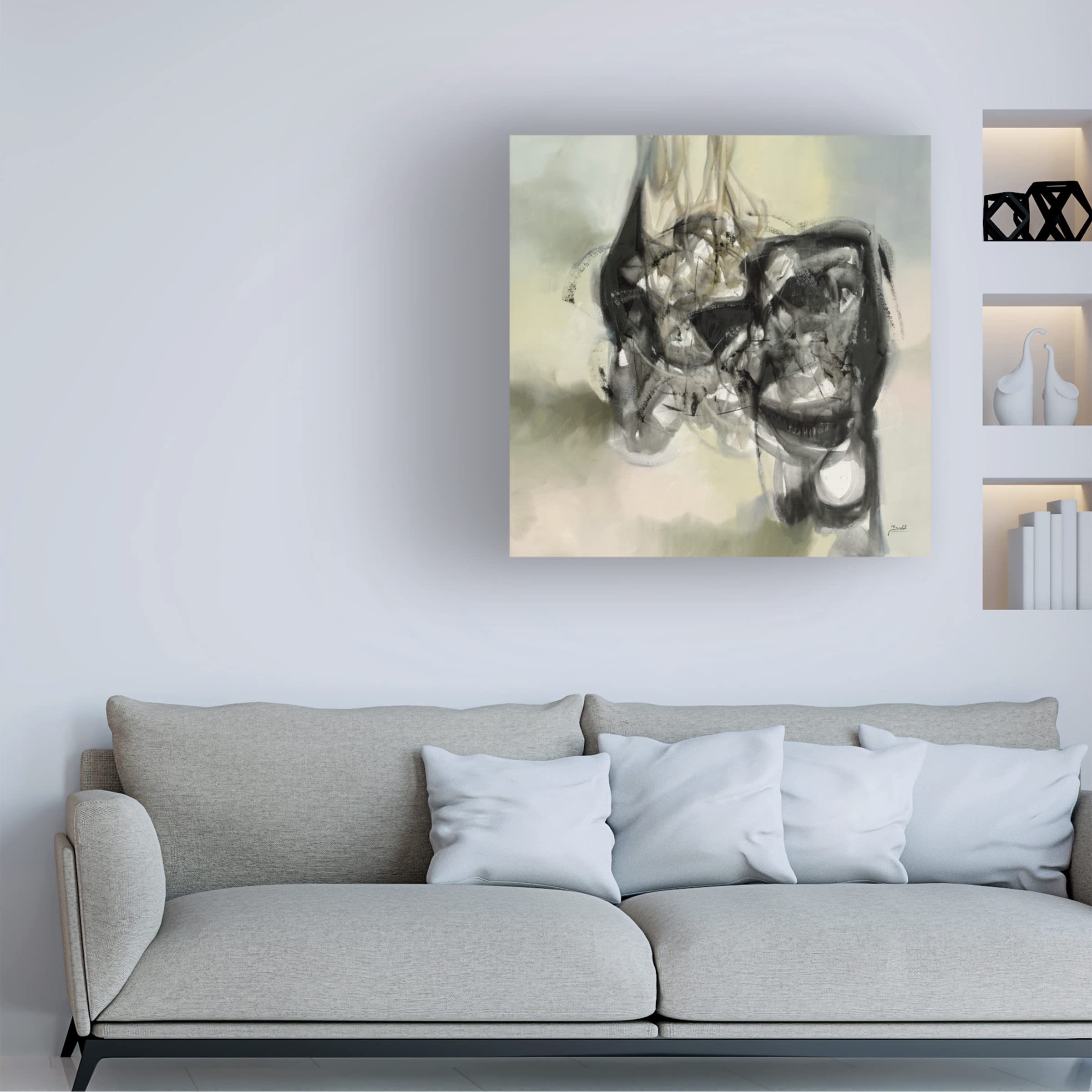 Trademark Fine Art 'Black Eye' Canvas Wall Art Print by Zavaleta - Modern Abstract Painting for Living Room, Bedroom & Office Decor