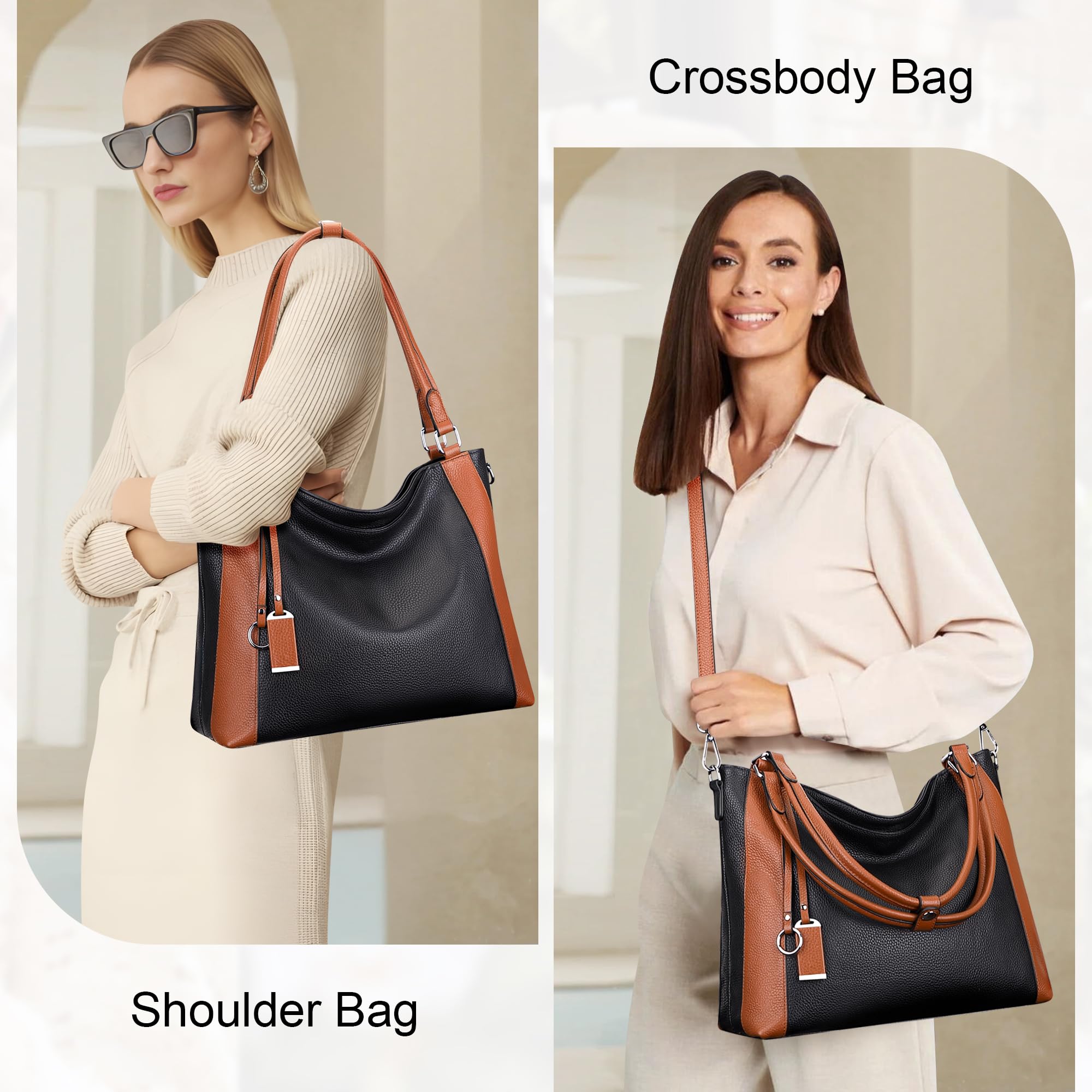 Premium Soft Leather Handbags for Women - Stylish Shoulder Hobo Bag & Large Tote Crossbody Purse - Perfect for Work, Travel & Everyday Use
