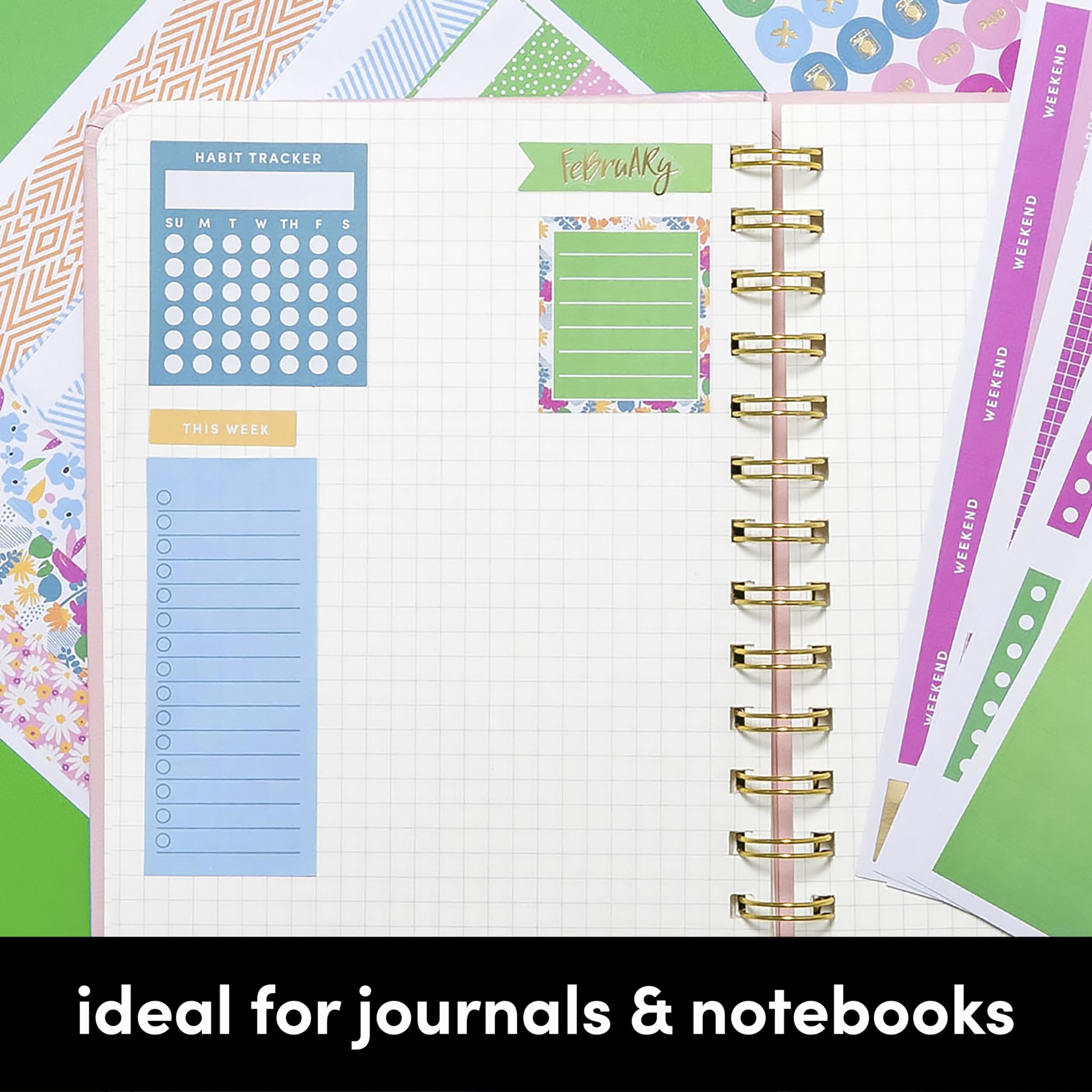Premium PAPERAGE Planner Stickers - 40 Sheets with 2,100+ Neutral & Gold Foil Stickers for Bullet Journals, Calendars, Notebooks & DIY Planning - Perfect for Organization, Scrapbooking & Gift Decorating