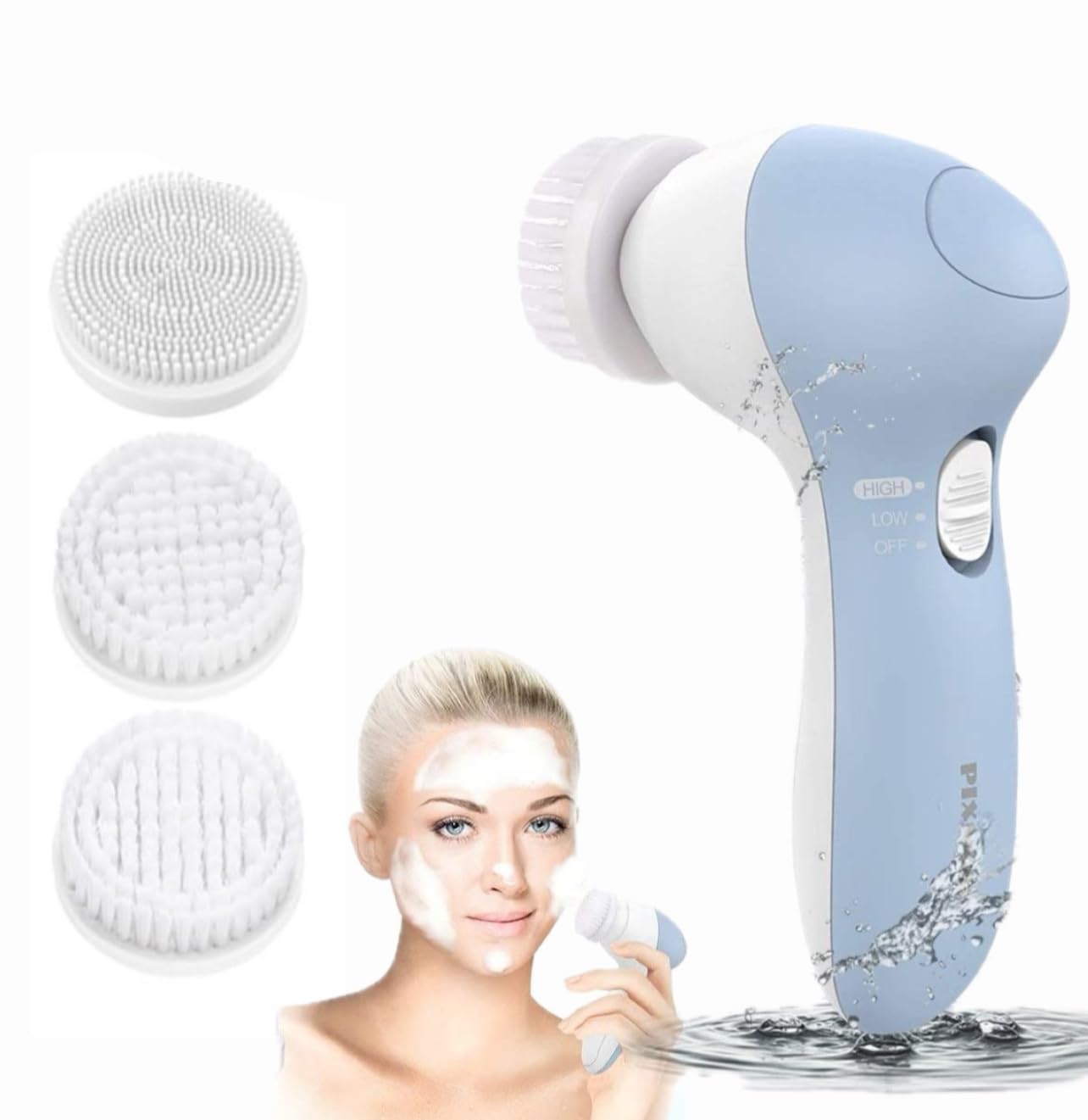 Electric Facial Cleansing Brush - 3-in-1 Waterproof Exfoliator for Spa & Daily Skincare
