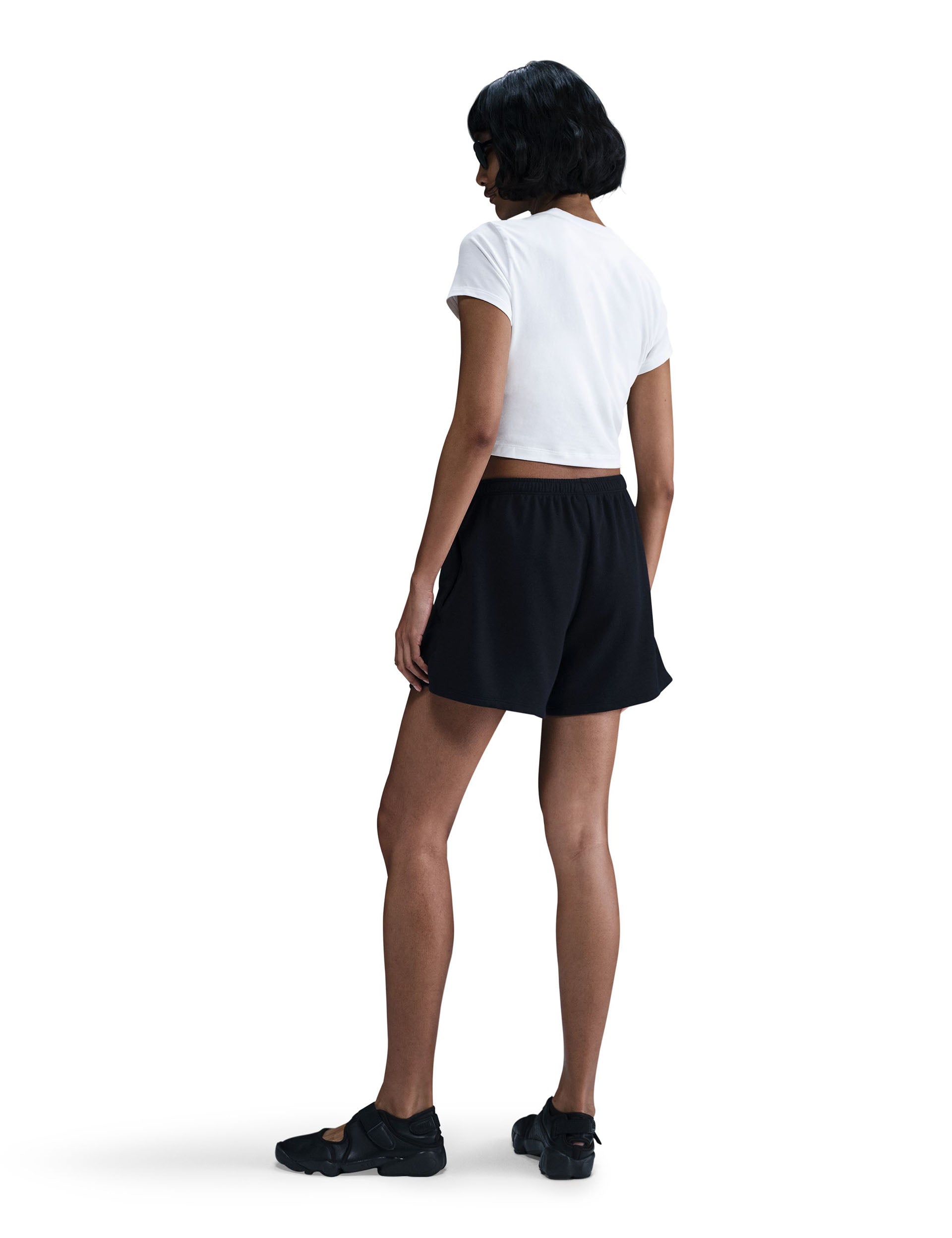 Sportswear Chill Knit Cropped T-Shirt for Women - Breathable Workout Top in White & Black - Perfect for Yoga, Gym & Casual Wear