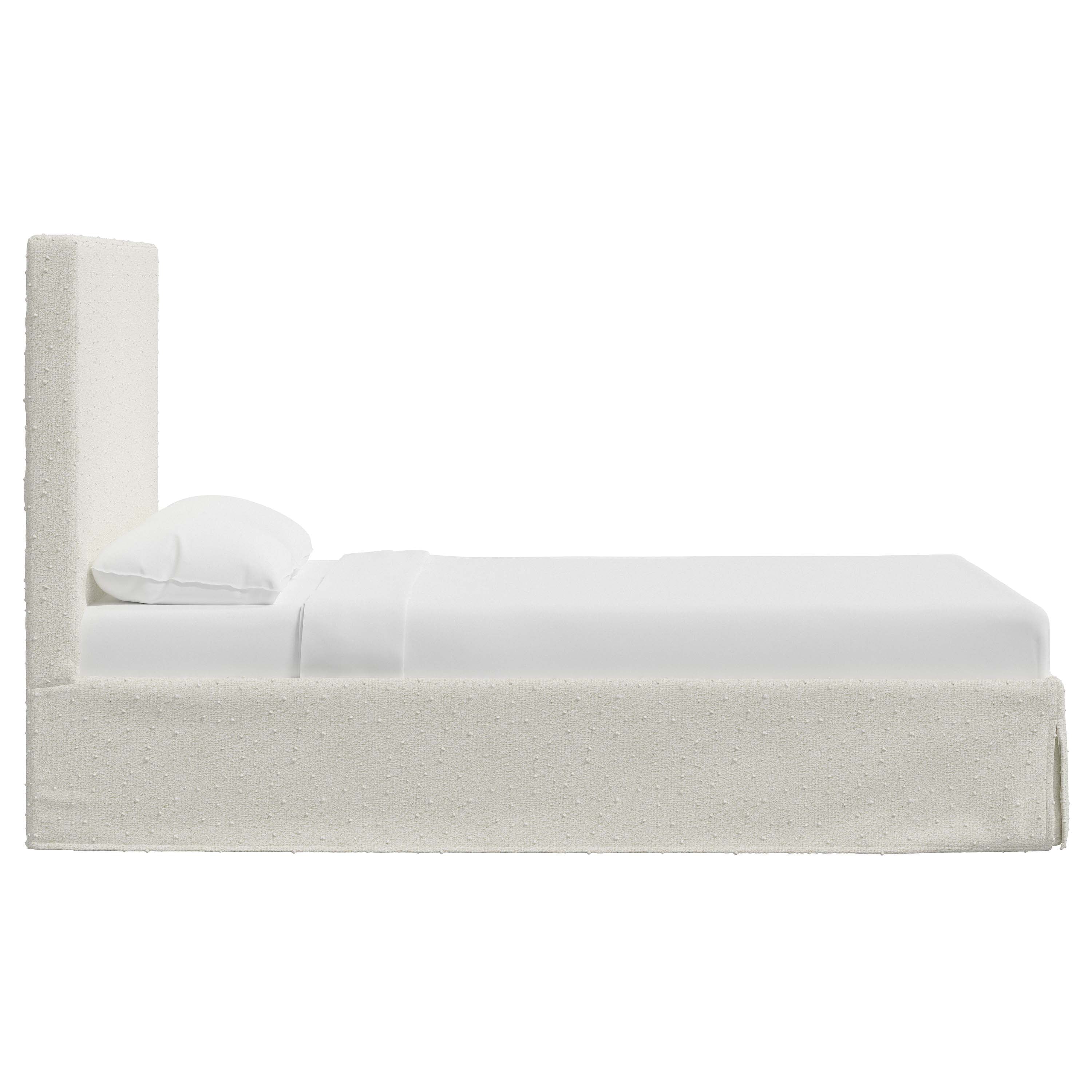 Violet Slipcovered Bed - Soft Washable Fabric Upholstered Queen Size Bed Frame with Headboard - Perfect for Modern Bedrooms, Guest Rooms & Cozy Home Decor