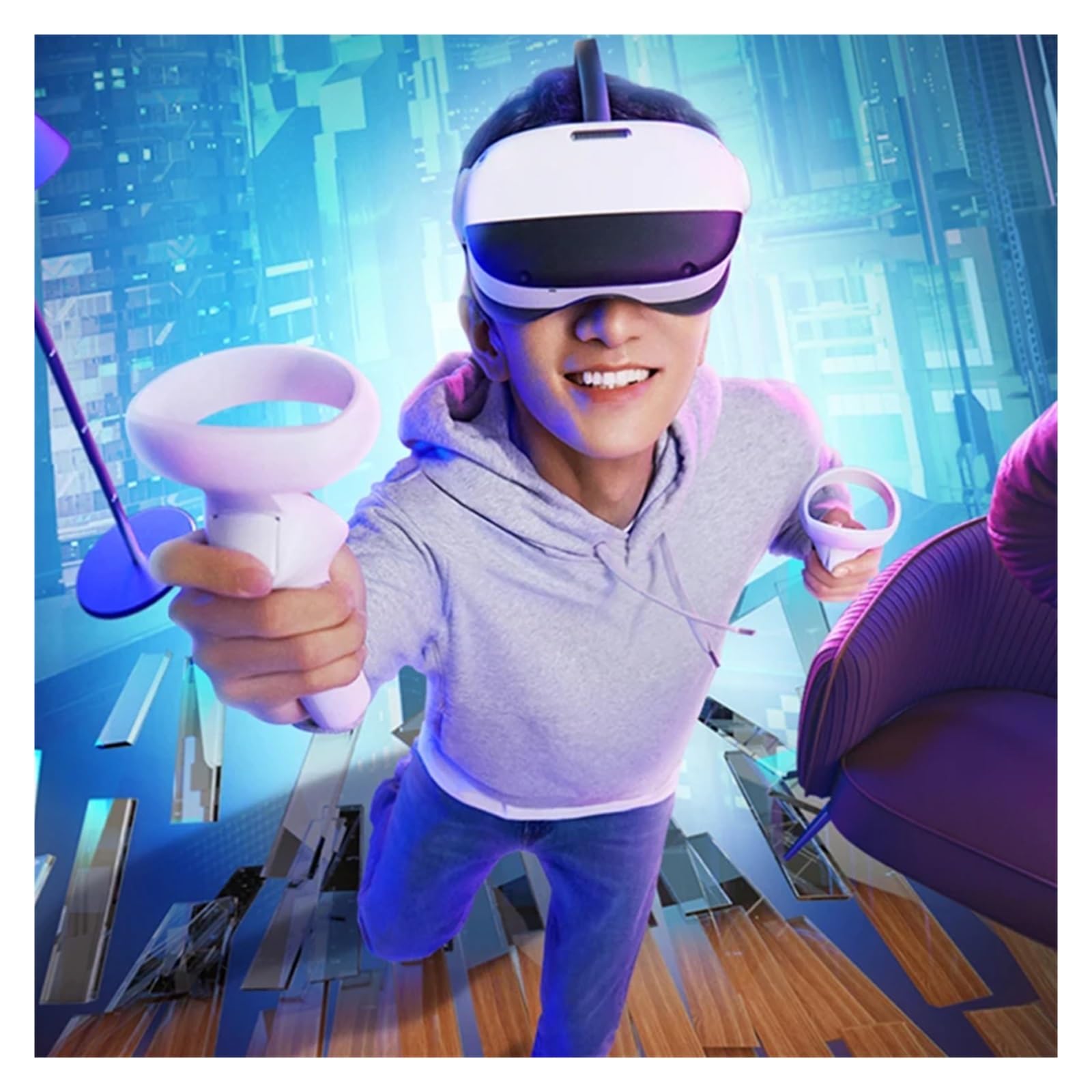 LLBFZ VR Game Helmet - Advanced All-in-One Virtual Reality Headset with 4K HD & Smart 3D for PlayStation, PC & Mobile Gaming | Immersive VR Experience for Home Entertainment & Gaming Parties