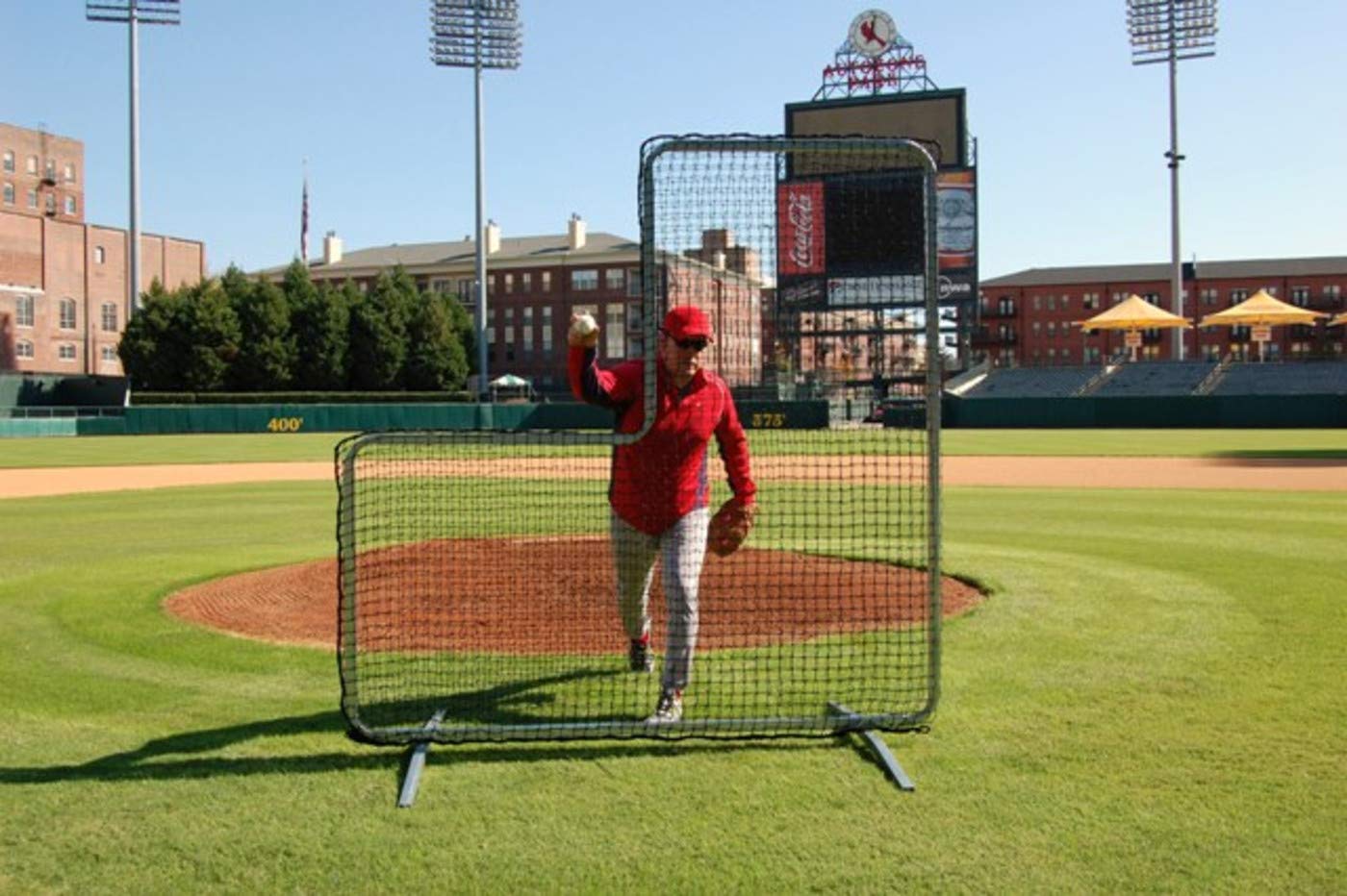 Professional L-Screen Baseball Safety Frame & Net - Heavy Duty Pitcher Training Screen for Baseball Practice | Perfect for Pitching Drills, Batting Practice & Fielding Training