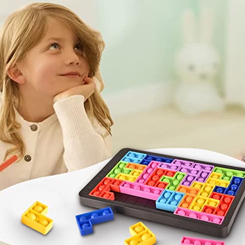 Pop It Fidget Puzzle Game - Silicone Push Bubble Sensory Toy for Stress Relief & Anxiety - Fun Parent-Child Activity for Kids, Adults & Autism Special Needs - Perfect for Home, Classroom & Travel Use