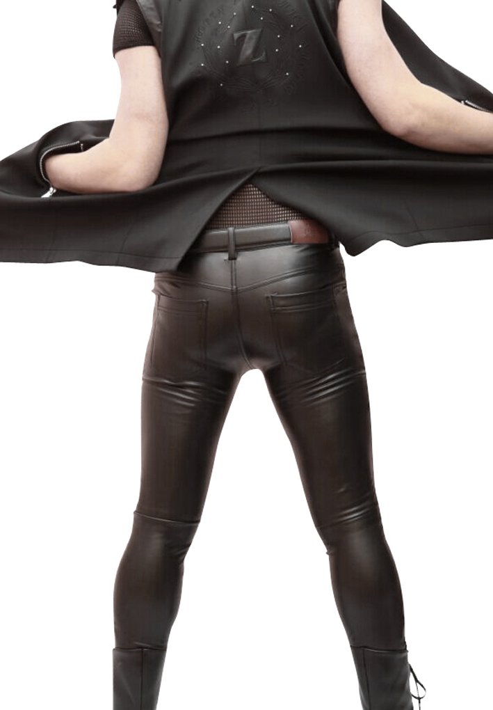 Sexy PU Leather Skinny Tight Pencil Pants for Men - Slim Fit Stretchable Trousers for Nightclub, Party & Date Night Outfits