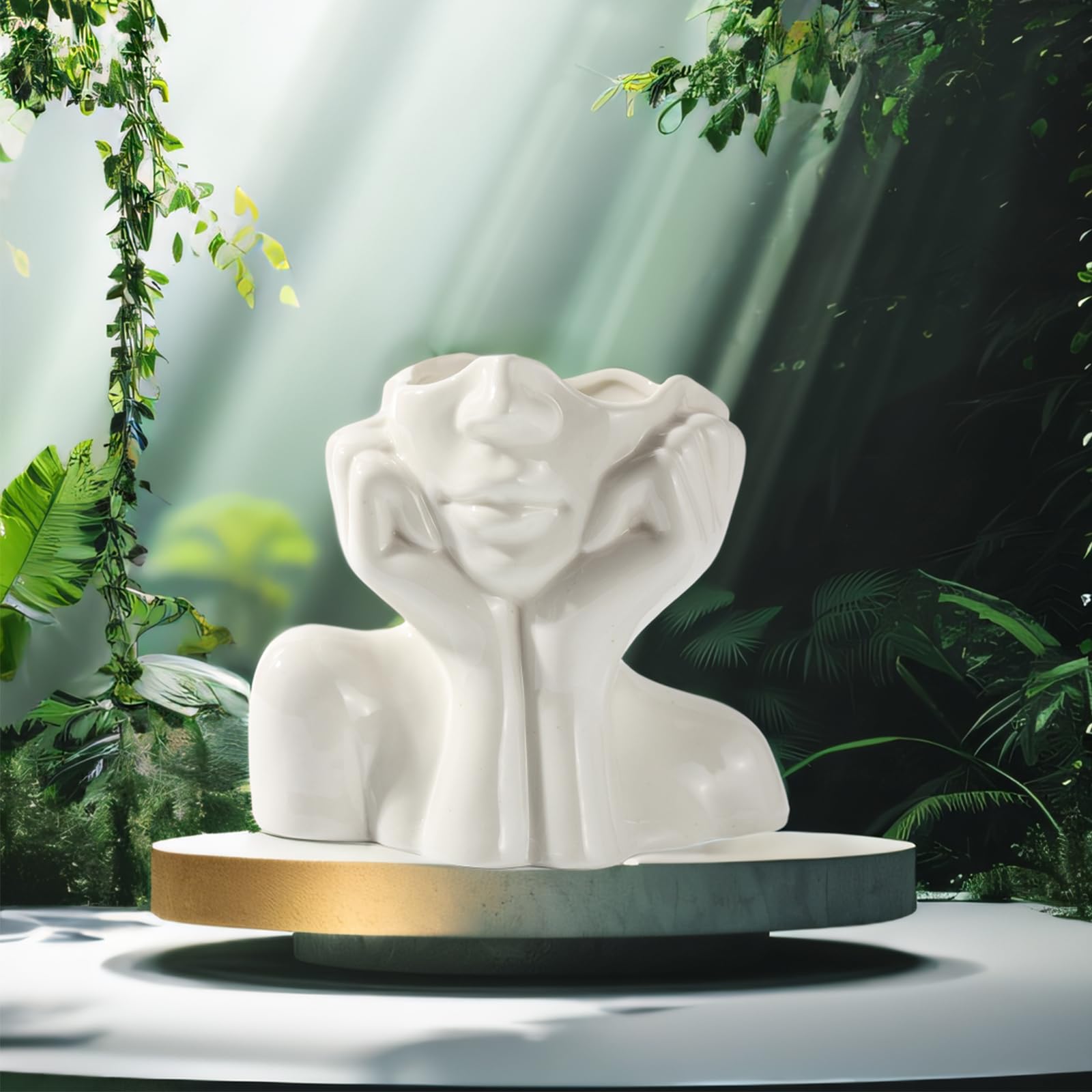 Ceramic Face Vase - 5.5