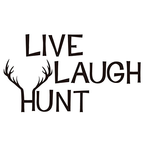 Live Laugh Hunt Vinyl Wall Decal - Deer Hunting Decor with Antlers - Removable Sticker for Home, Cabin & Man Cave - Perfect for Bedroom, Nursery & Game Room Wall Art