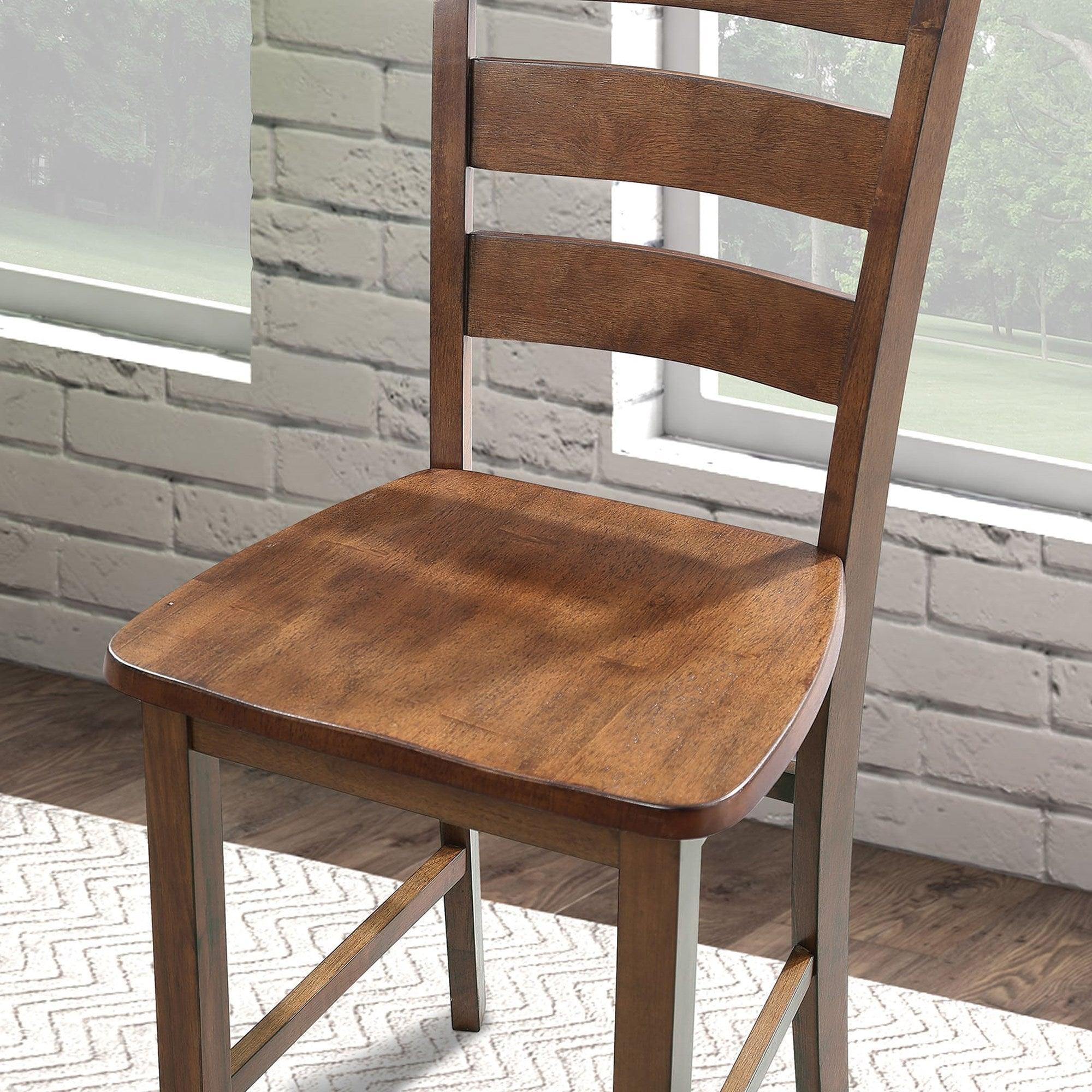 36H Solid Rubberwood and Wood Veneer 5-Piece Counter Height Dining Table Set - Perfect for Kitchen, Breakfast Nook, and Small Space Dining Areas
