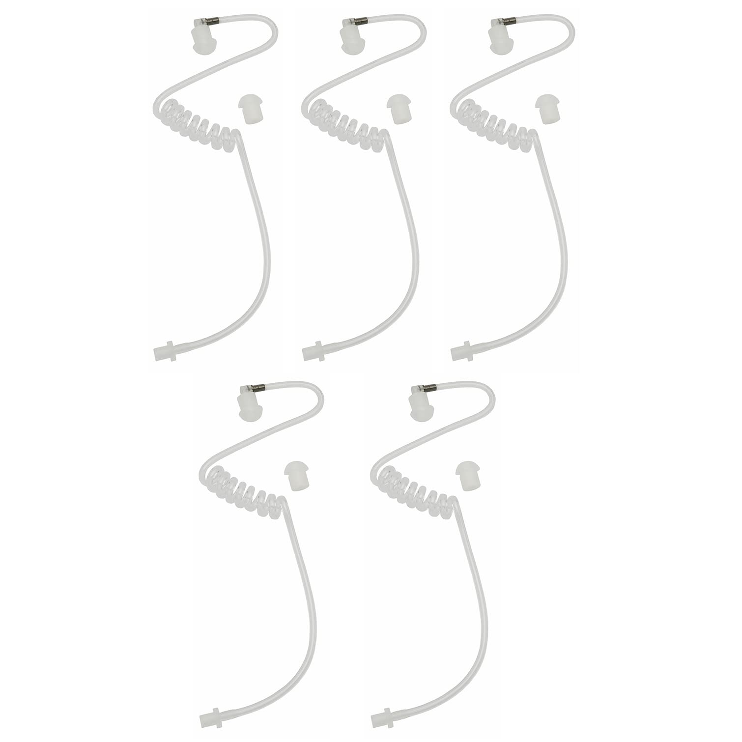 5Pcs Two Way Radio Replacement Covert Acoustic Air Coil Earpiece - Compatible with Motorola, Kenwood, Icom, Yaesu Radios - Ideal for Security, Surveillance & Discreet Communication