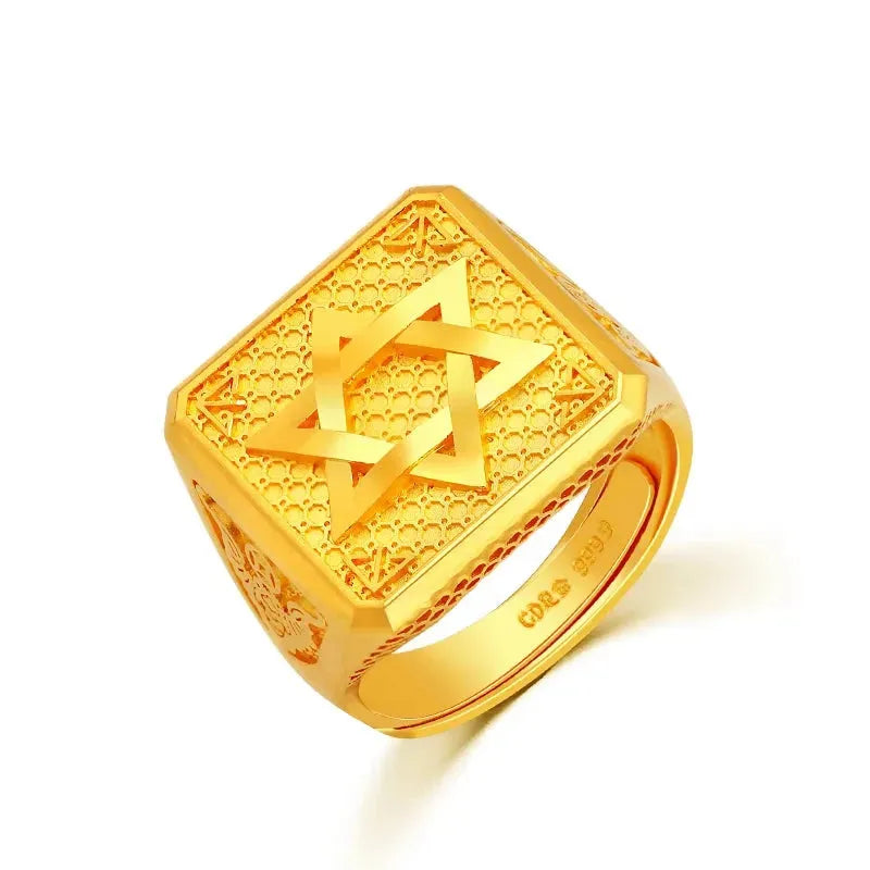 24K Pure Gold Ring Real AU 999 Solid Gold Rings for Women - Shiny Classic Jewelry Gift for Anniversary, Valentine's Day & Wedding - Trendy Upscale Fashion Accessories 2023