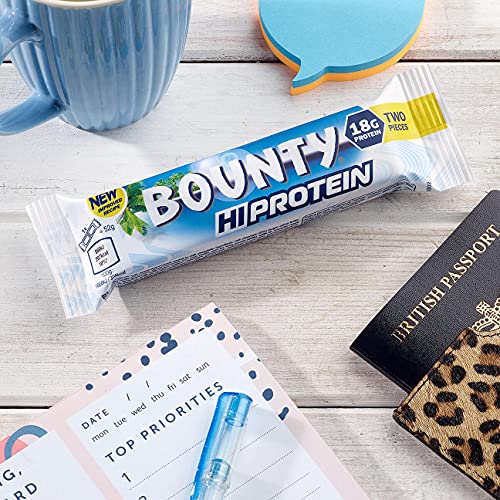 Bounty Hi Protein Bar (12 x 52g) - 18g High Protein Energy Snack with Milk Chocolate & Coconut | Post-Workout Recovery, Healthy On-The-Go Snack for Athletes & Fitness Lovers