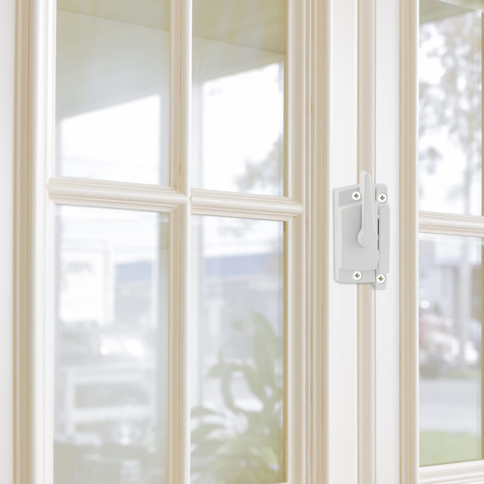 Uenhoy 2 Pack Window Sash Locks for Double Hung & Sliding Windows - White Security Locks for Vertical & Horizontal Windows - Perfect for Home Safety & Childproofing