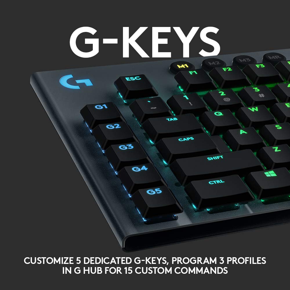 Logitech G G815 RGB Mechanical Gaming Keyboard with Tactile Switches - Perfect for PC Gaming, Streaming & Office Work